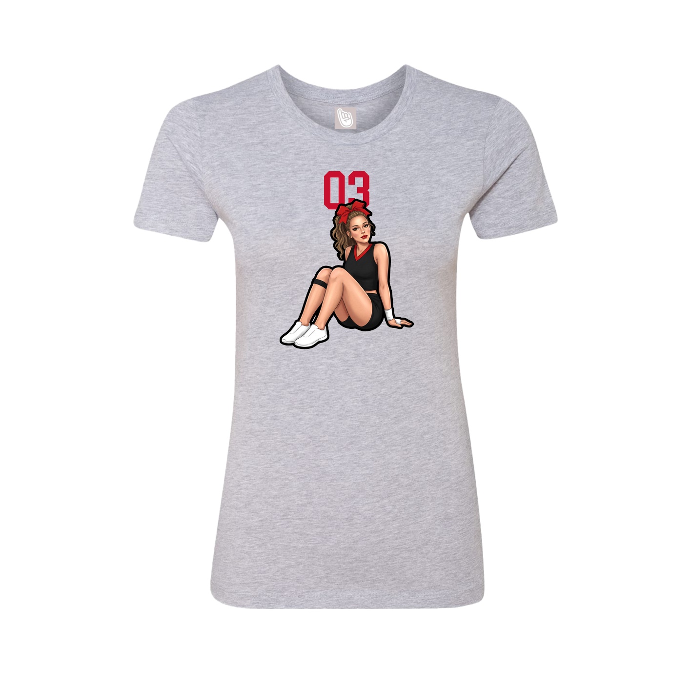 Womens Tee — Number Top in Grey