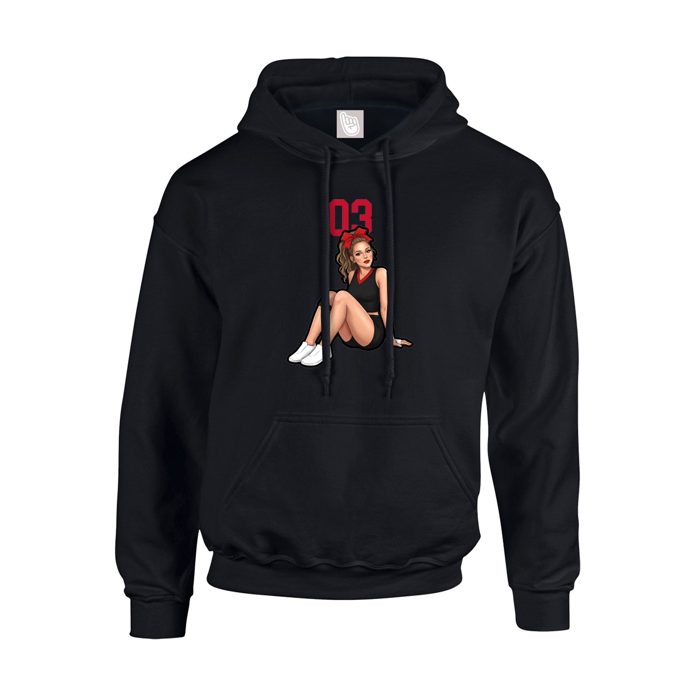 Hoodie — Number Top in Black