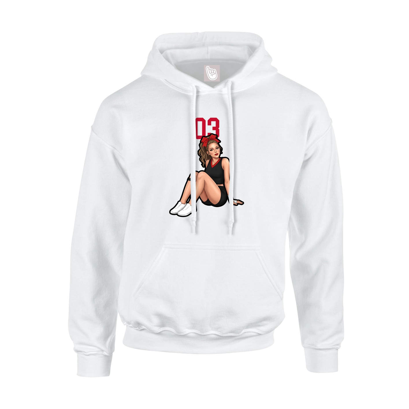 Hoodie — Number Top in White