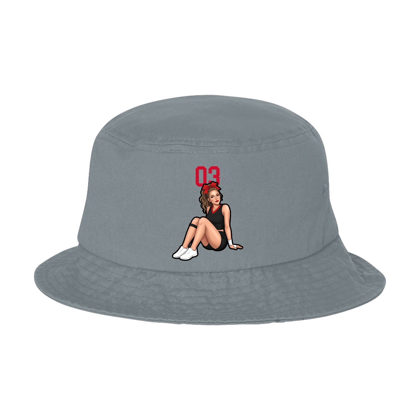Bucket Cap — Number Top in Grey