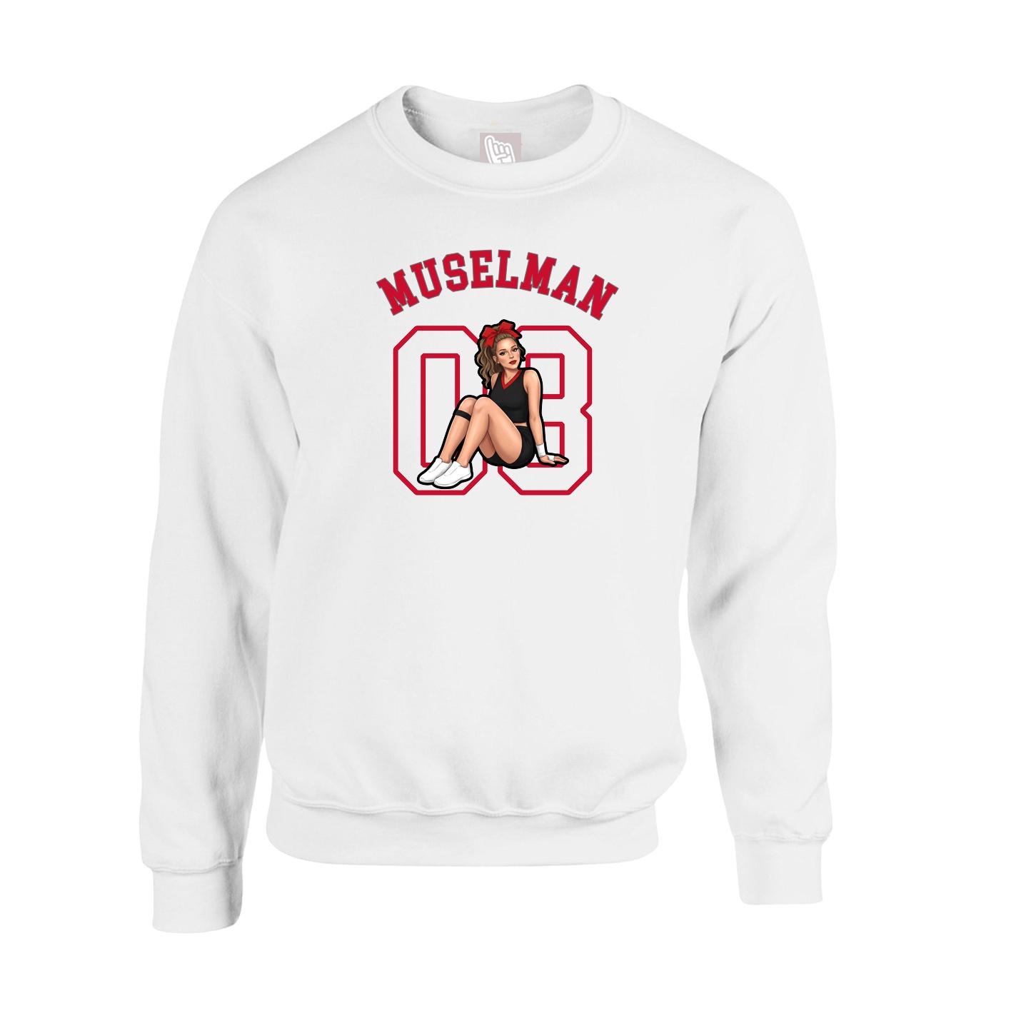Fleece Crew — Shirsey Arch in White