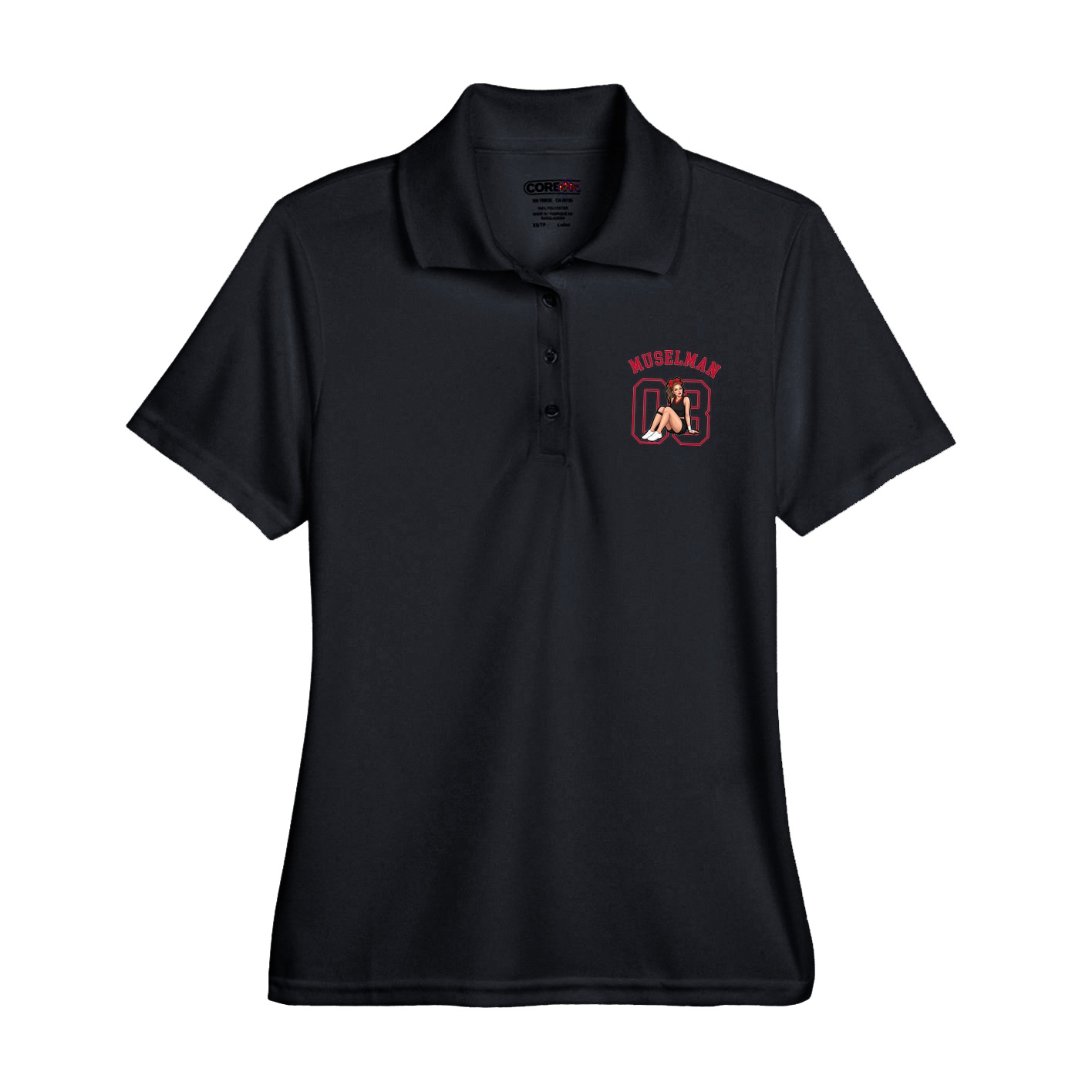Womens Performance Polo — Shirsey Arch in Black