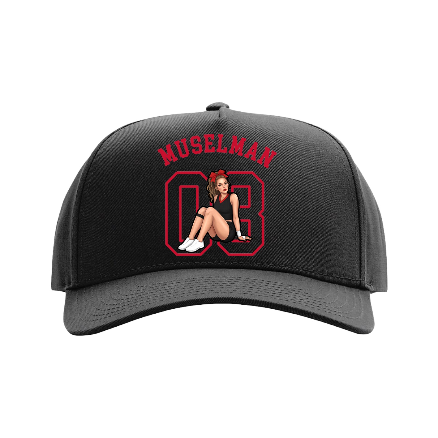 Full Fabric Five-Panel Champ Cap — Shirsey Arch in Black
