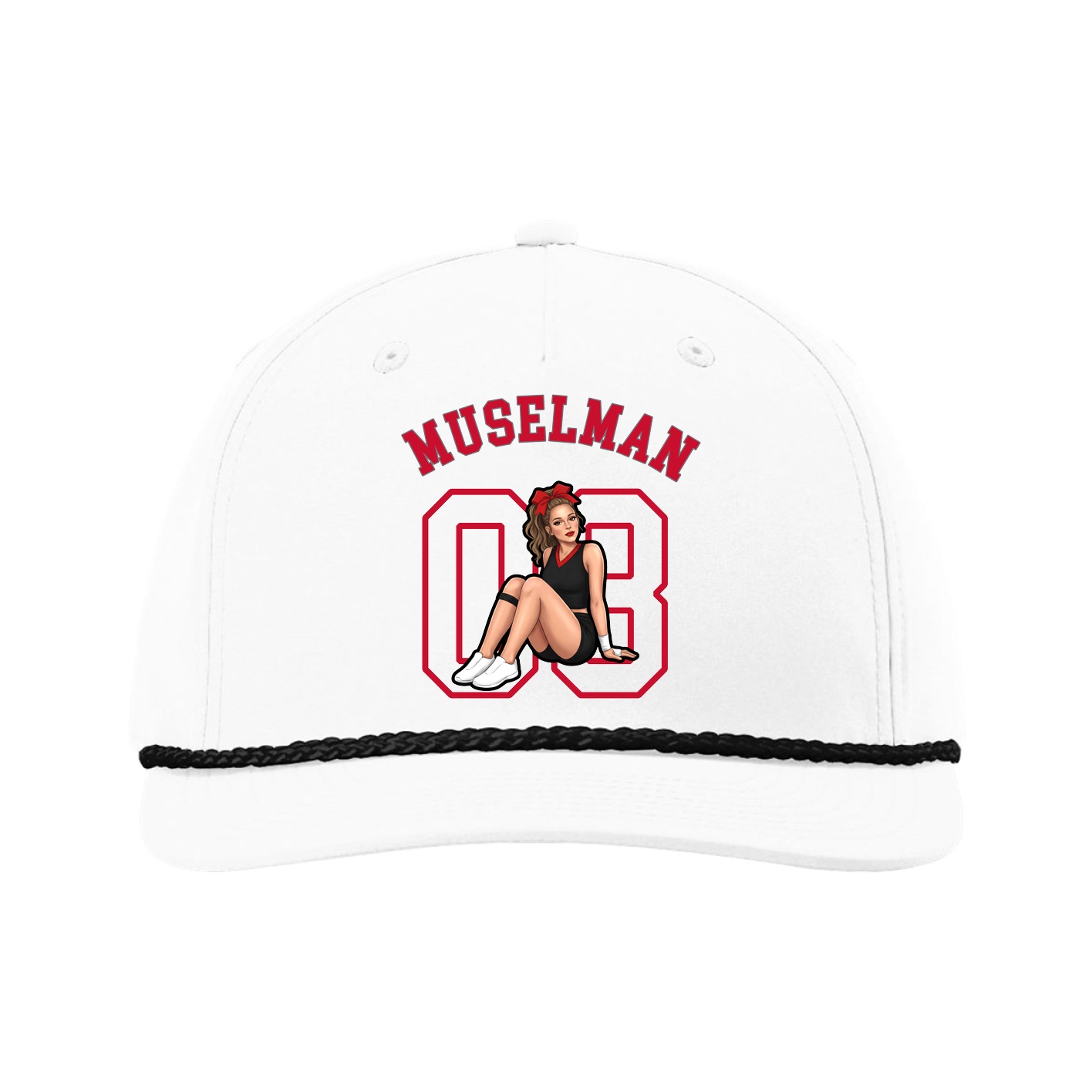 Five-Panel Classic Rope Cap — Shirsey Arch in White