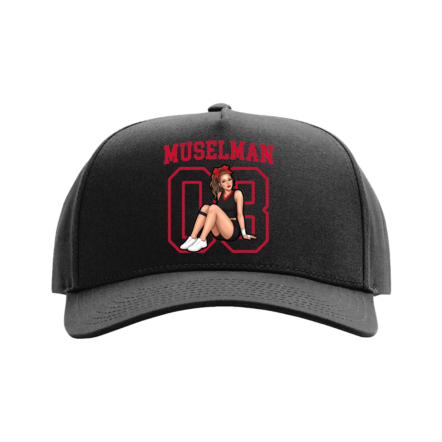 Full Fabric Five-Panel Champ Cap — Shirsey in Black