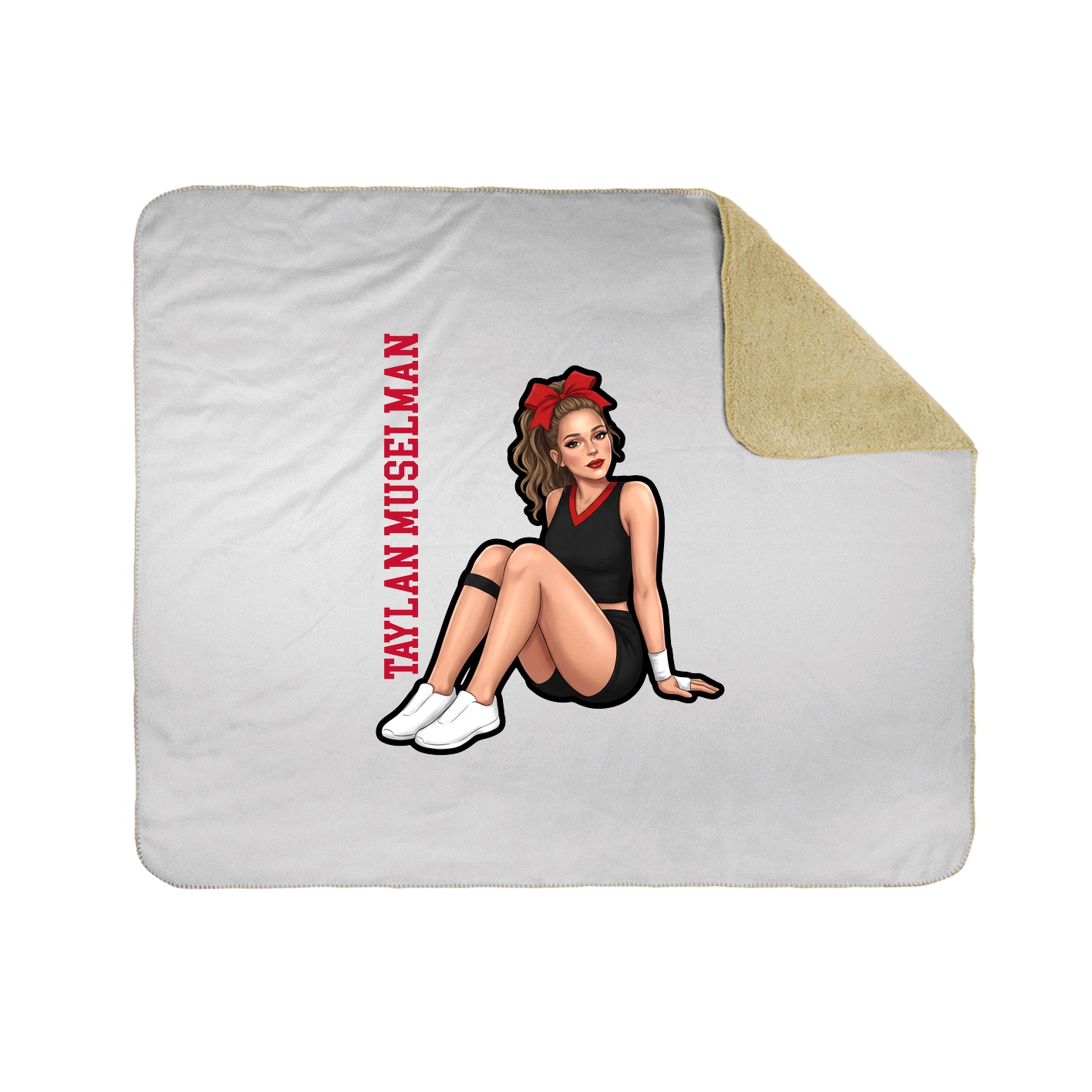 Throw Blanket — Name Vertical in White