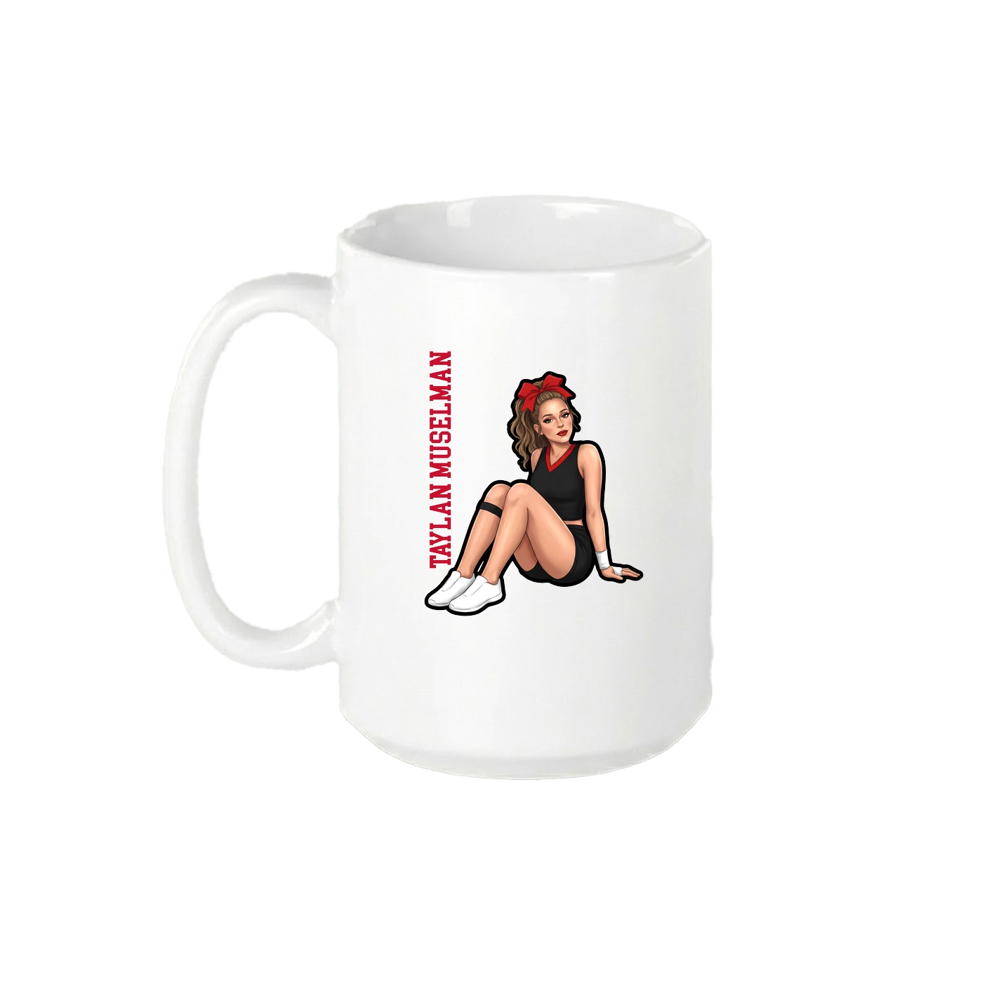 15oz Coffee Mug — Name Vertical in White