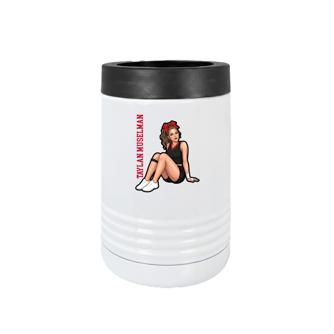 Beverage Holder — Name Vertical in White