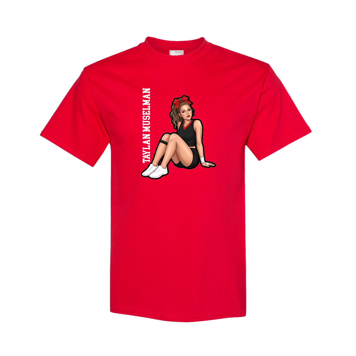 Youth Tee — Name Vertical in Red