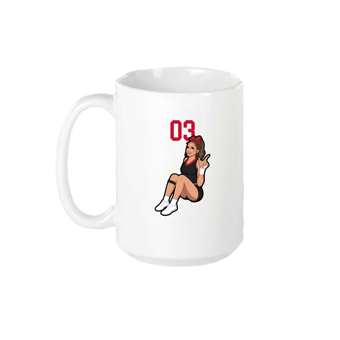 15oz Coffee Mug — Number Top in White