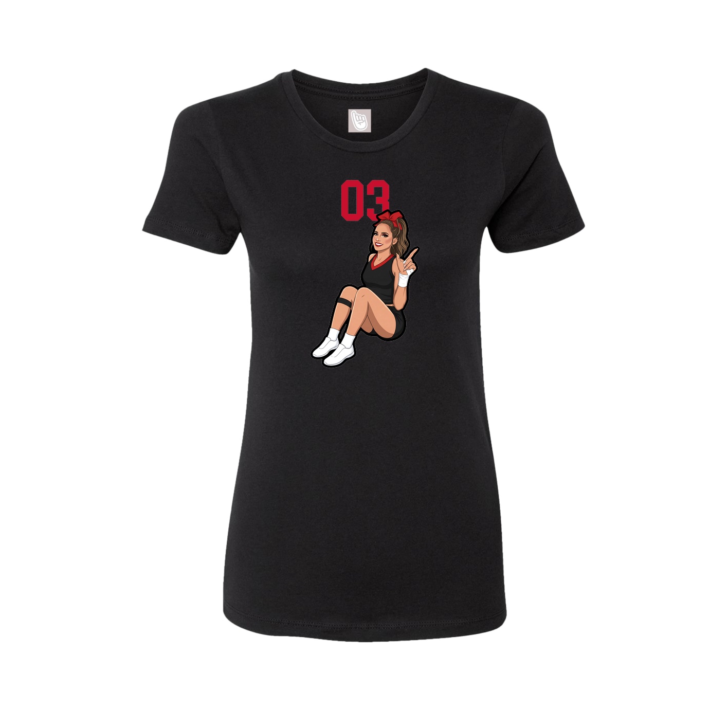 Womens Tee — Number Top in Black