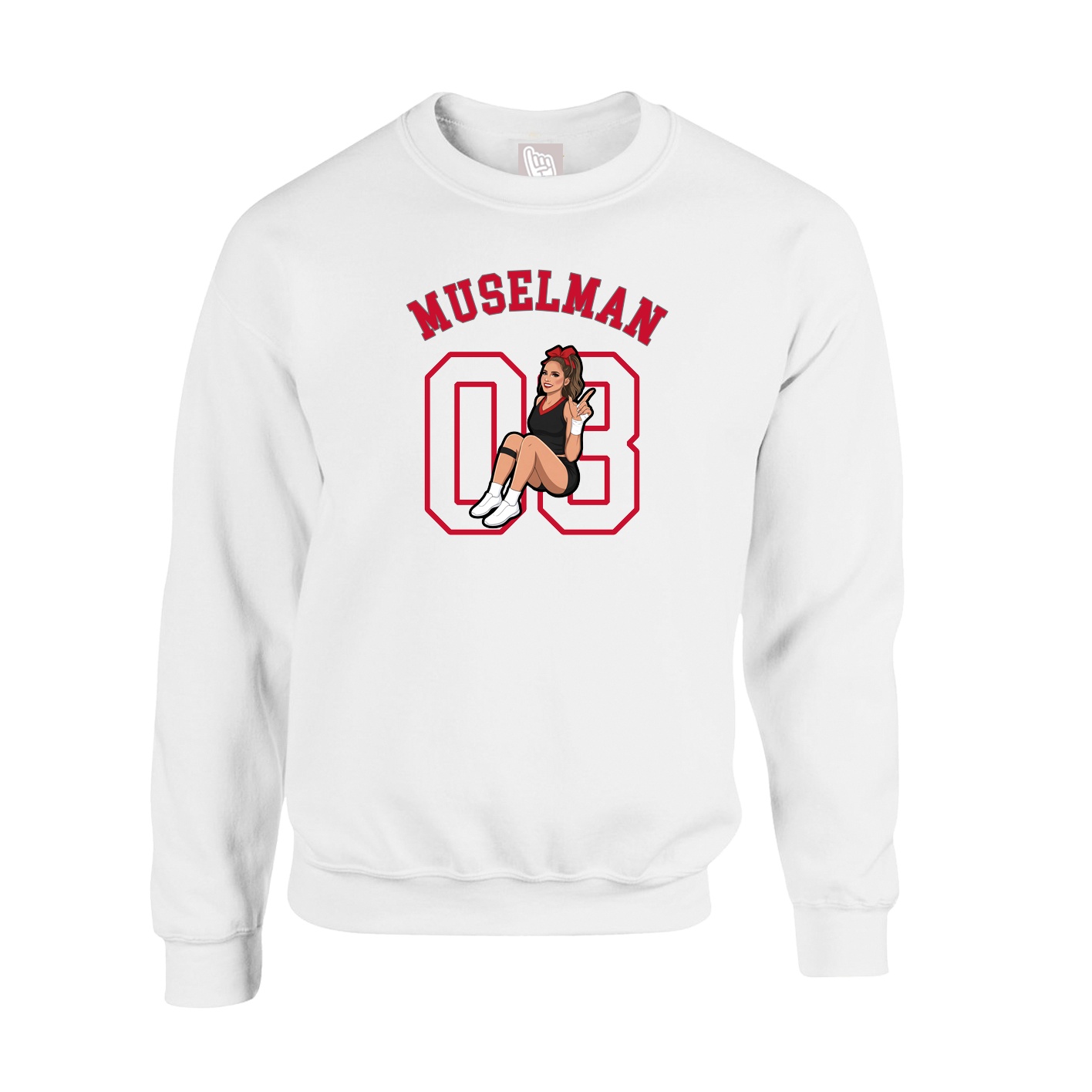 Fleece Crew — Shirsey Arch in White