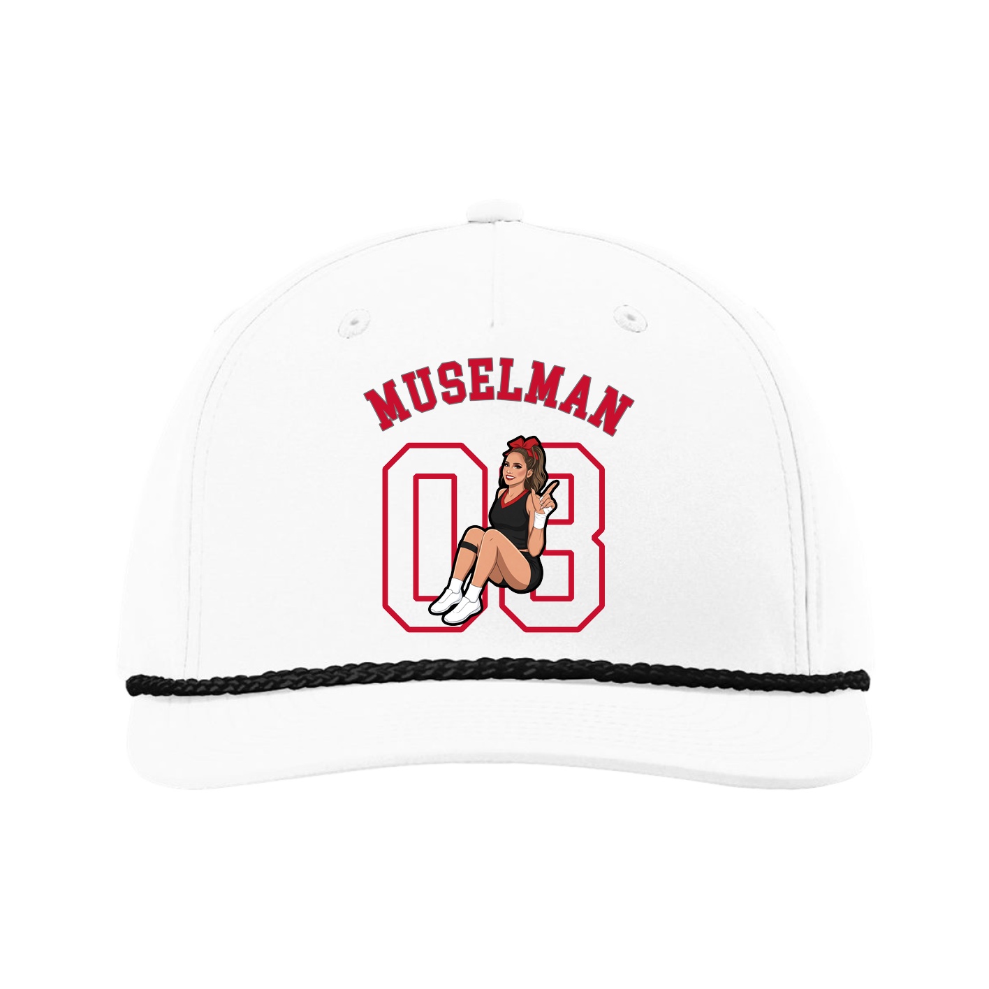 Five-Panel Classic Rope Cap — Shirsey Arch in White
