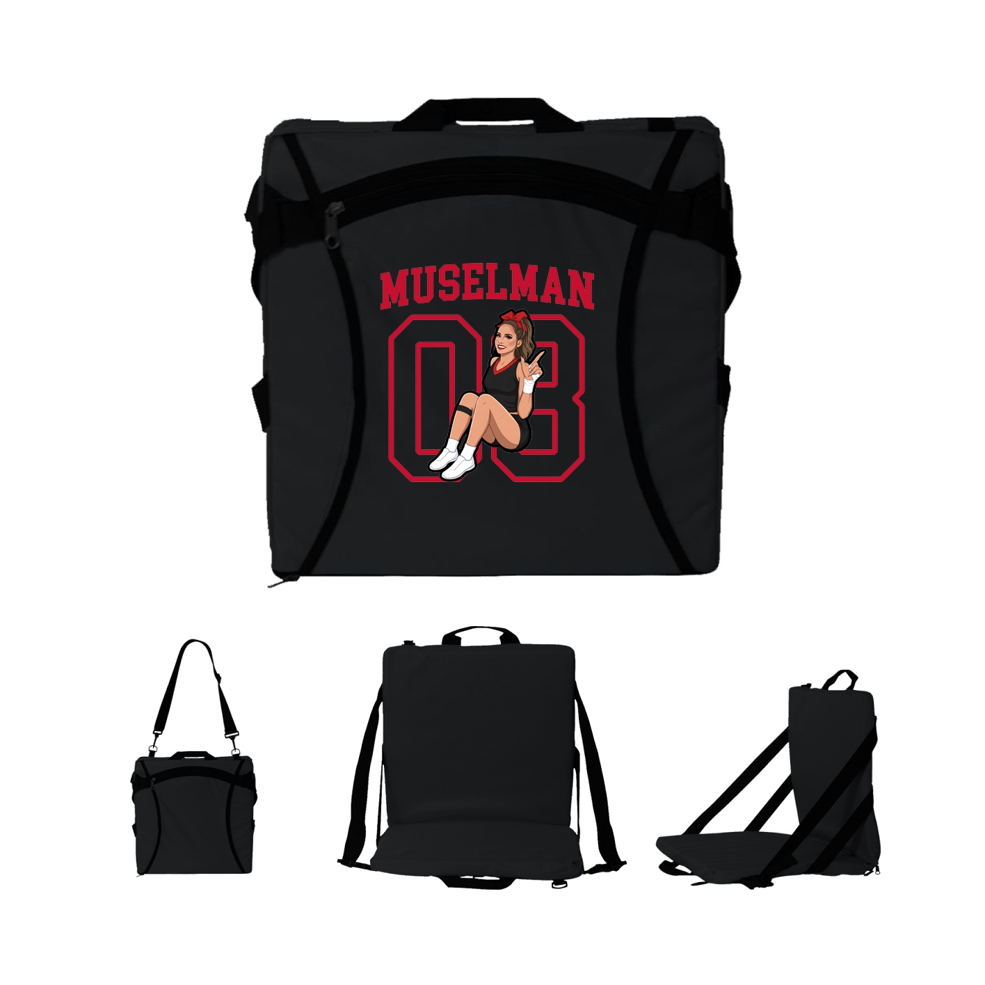 Folding Stadium Seat — Shirsey in Black