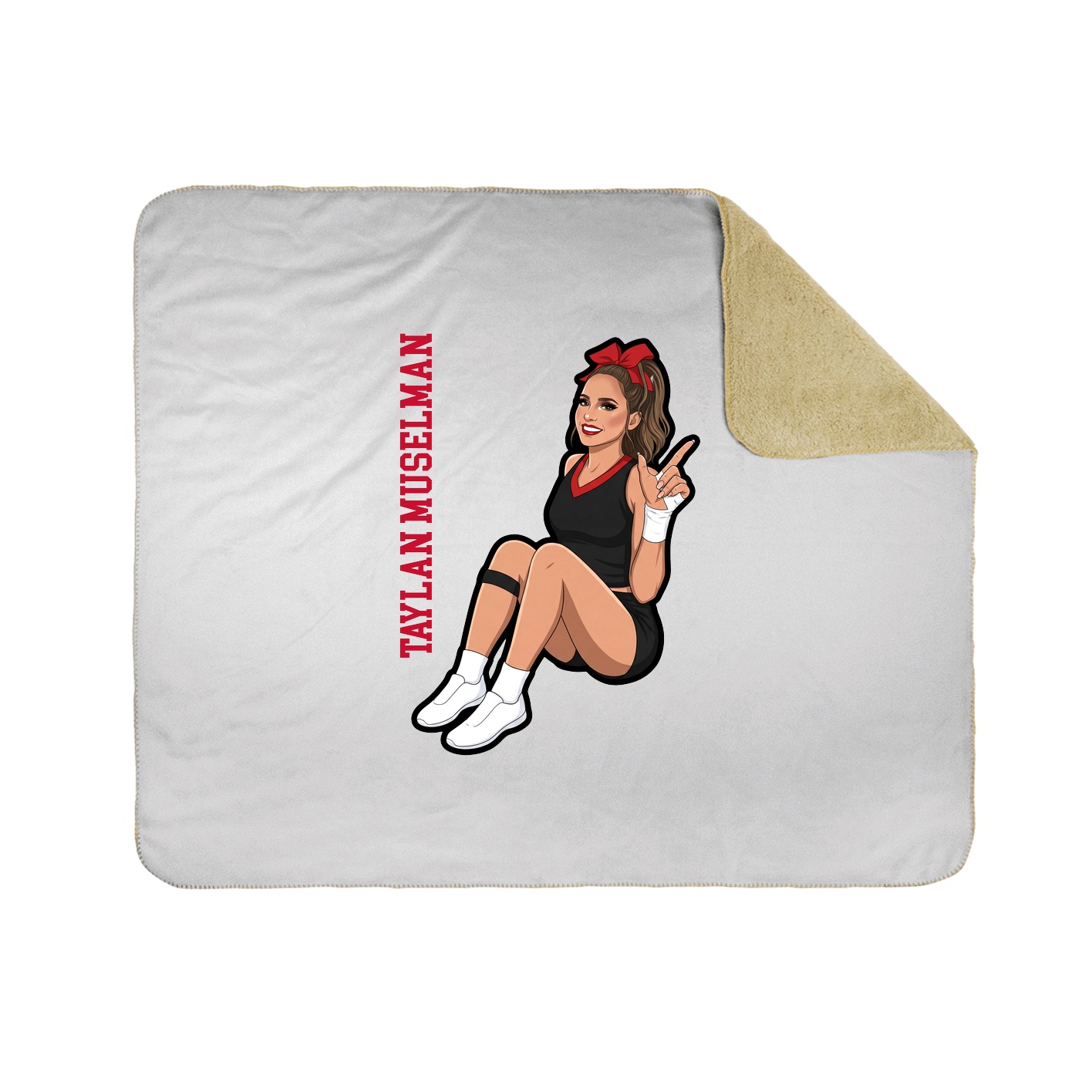 Throw Blanket — Name Vertical in White