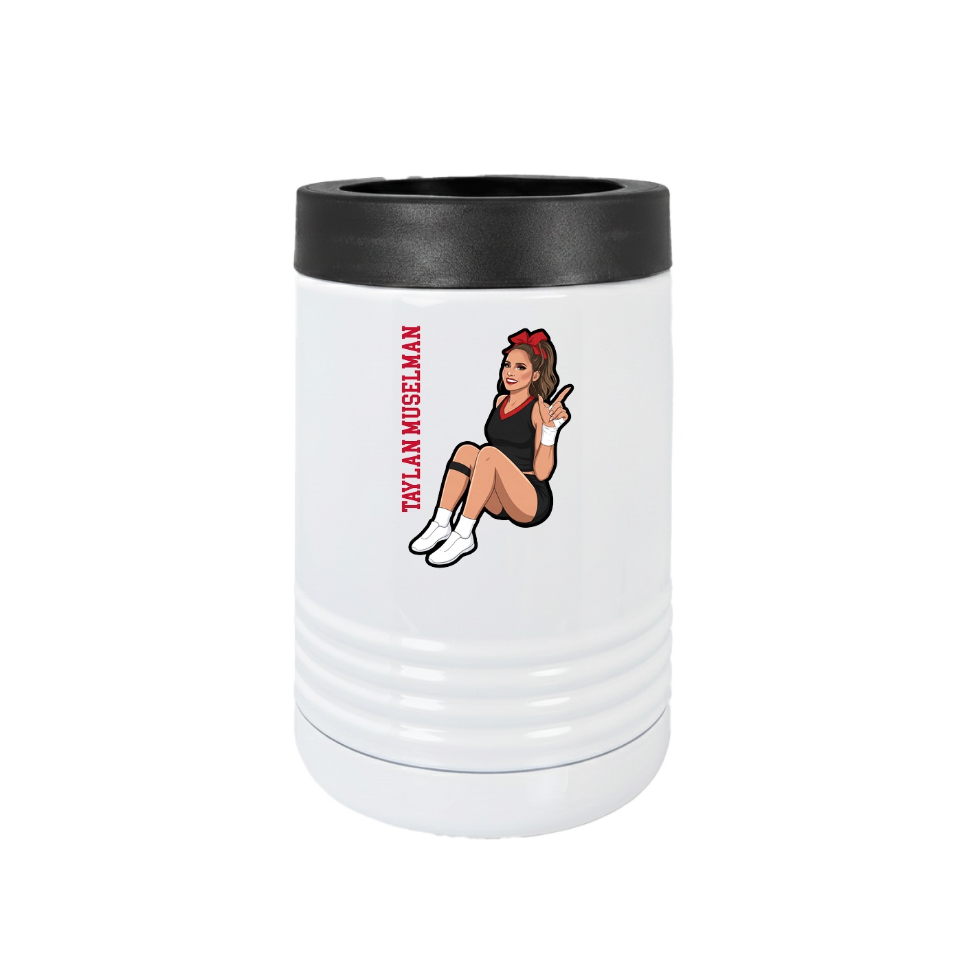 Beverage Holder — Name Vertical in White