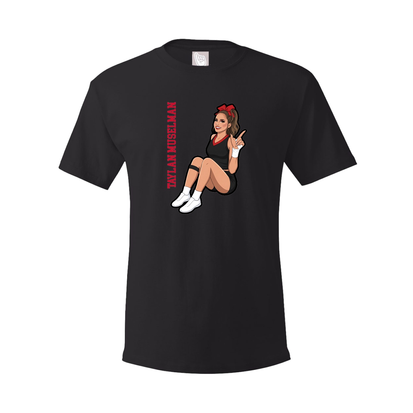 Youth Tee — Name Vertical in Black