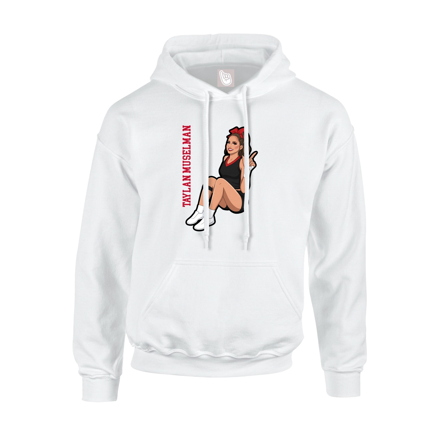 Hoodie — Name Vertical in White