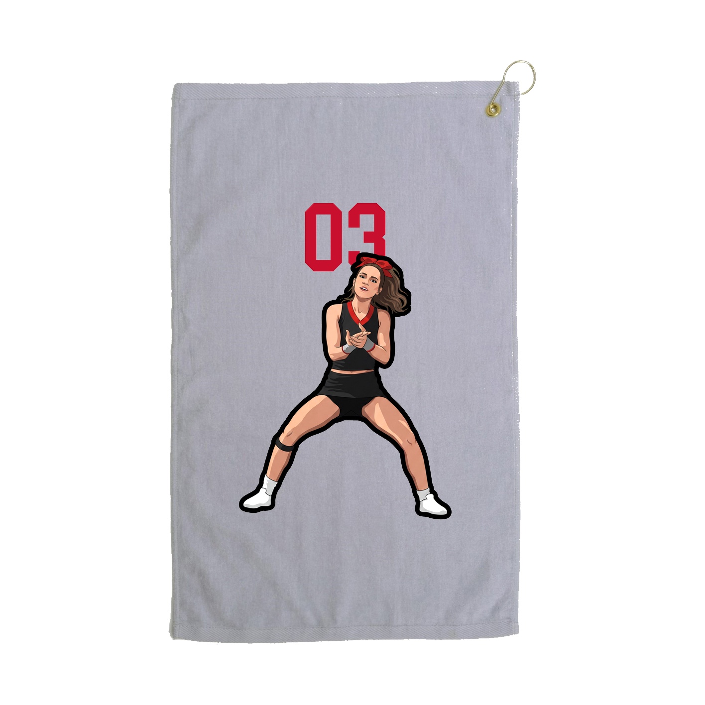 Golf Towel — Number Top in Grey