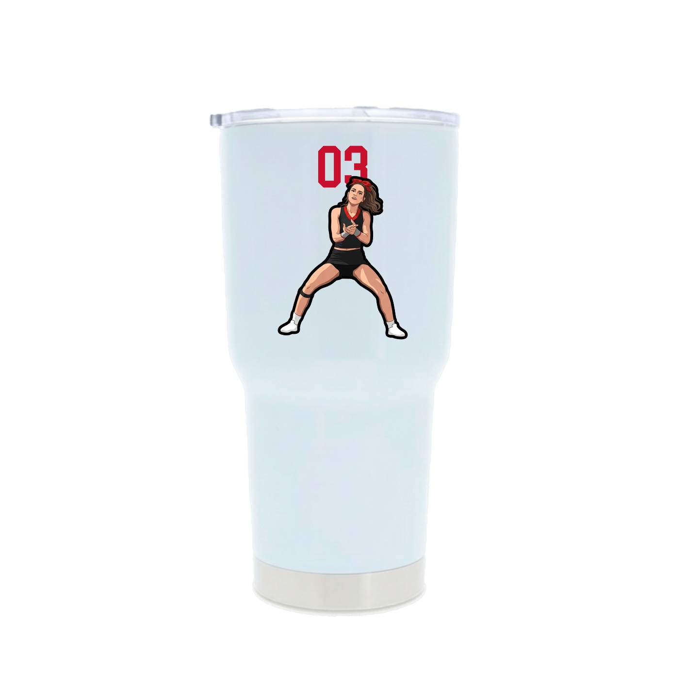 30oz Stainless Steel Tumbler — Number Top in White