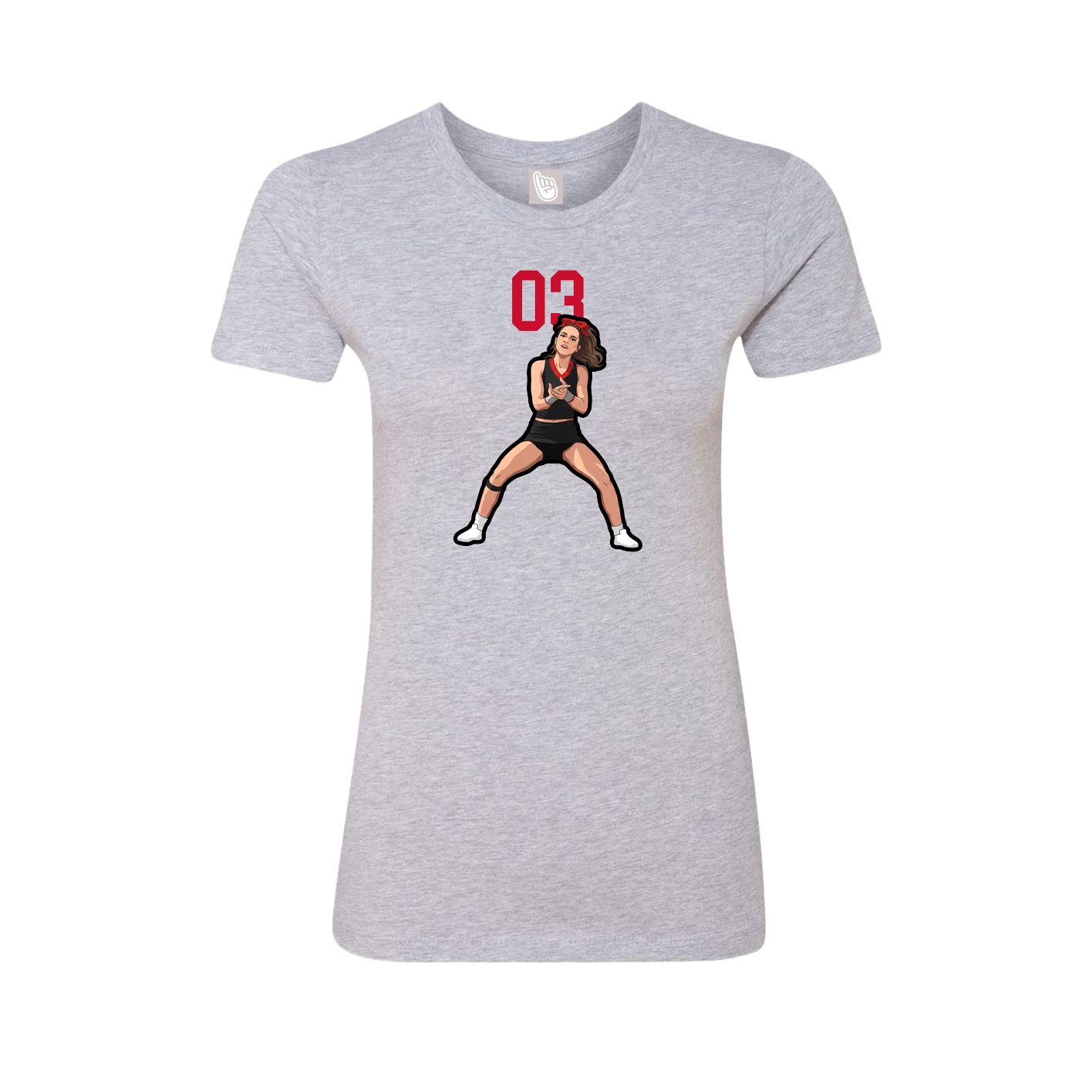 Fitted Women's Tee — Number Top in Grey