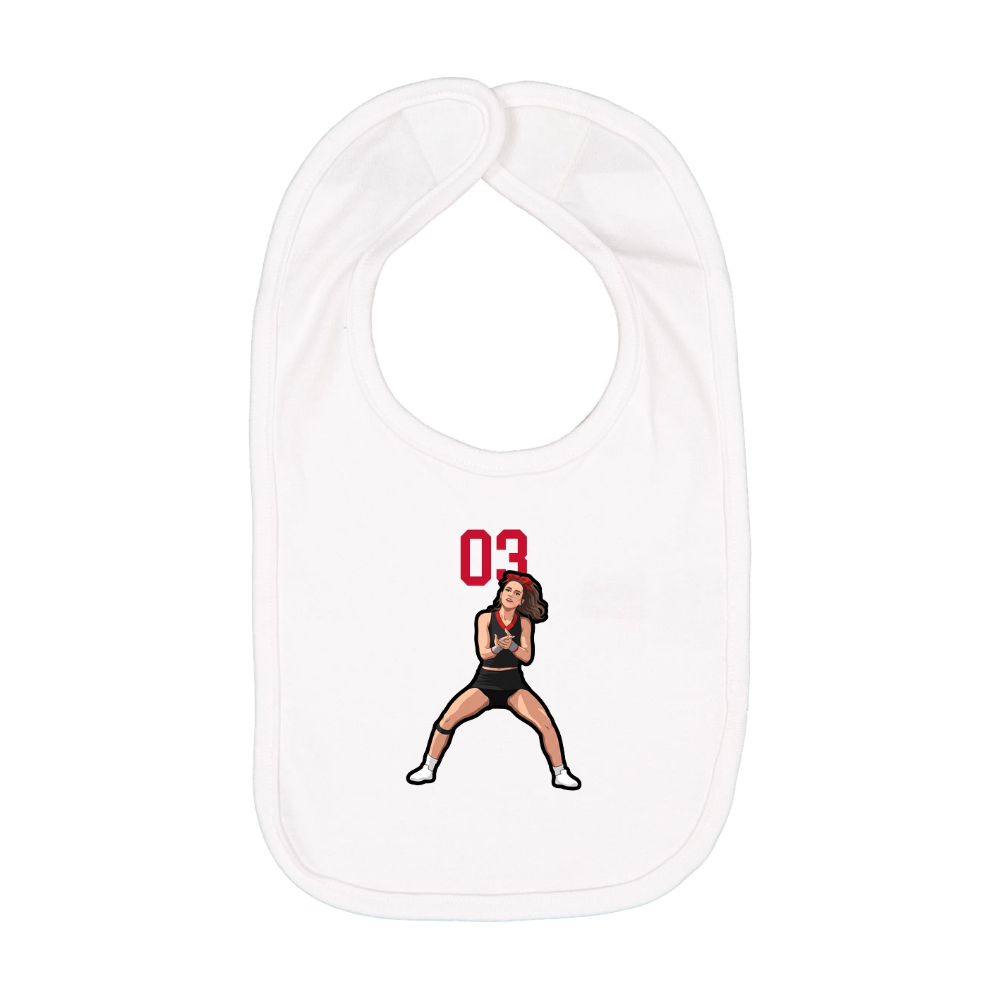 Infant Bib — Number Top in White