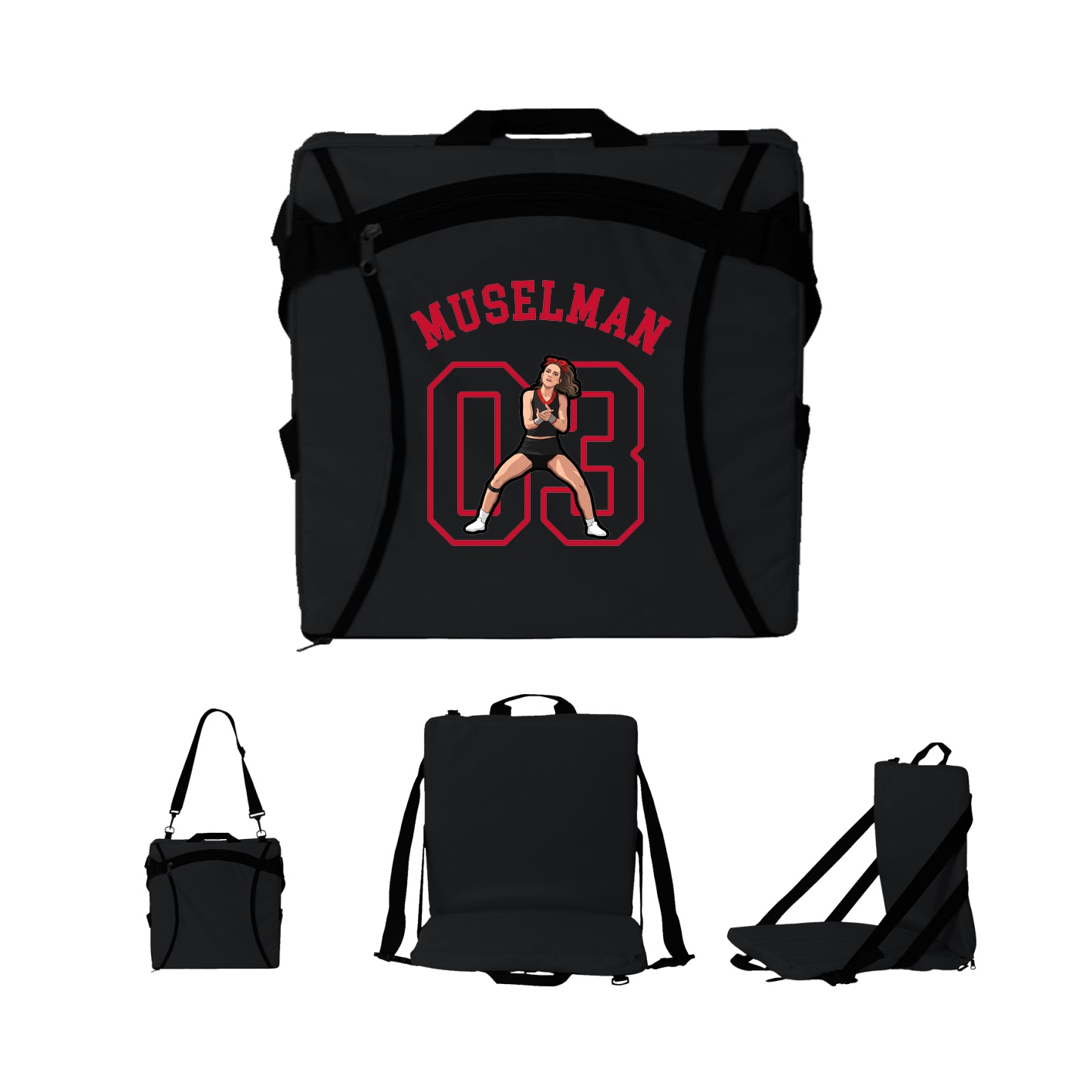 Folding Stadium Seat — Shirsey Arch in Black