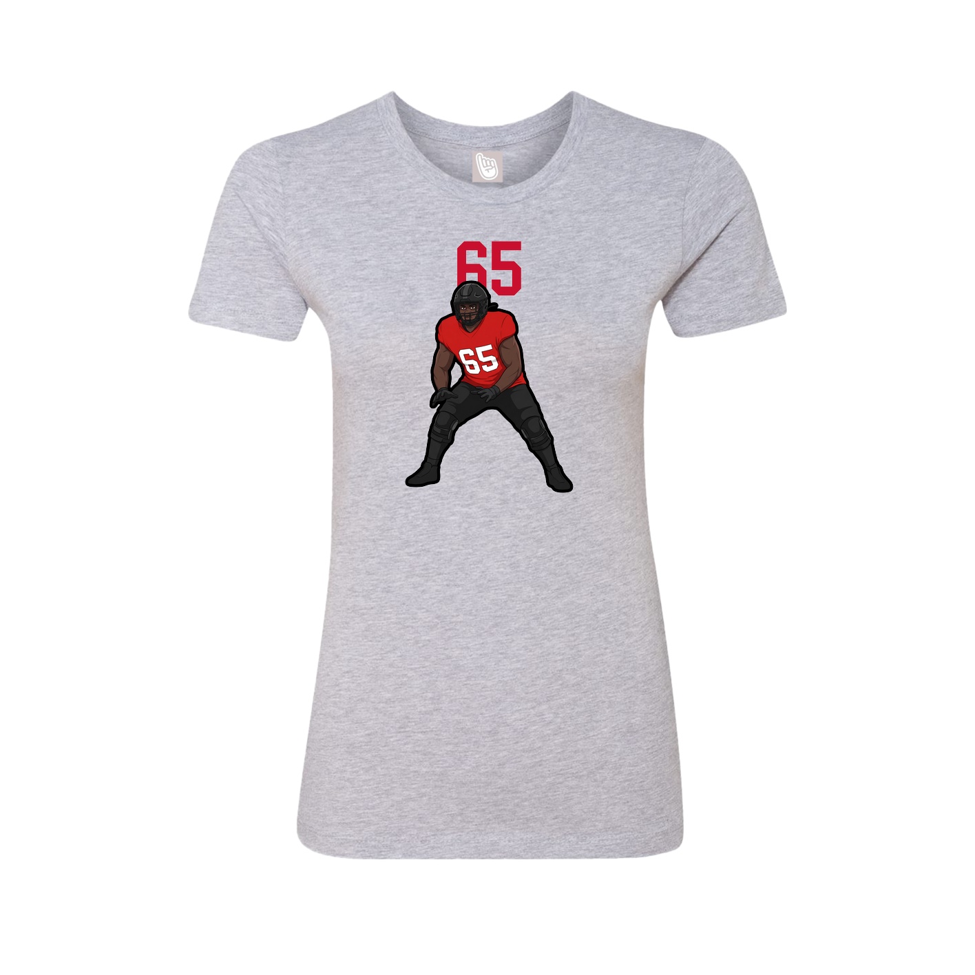 Fitted Women's Tee — Number Top in Grey