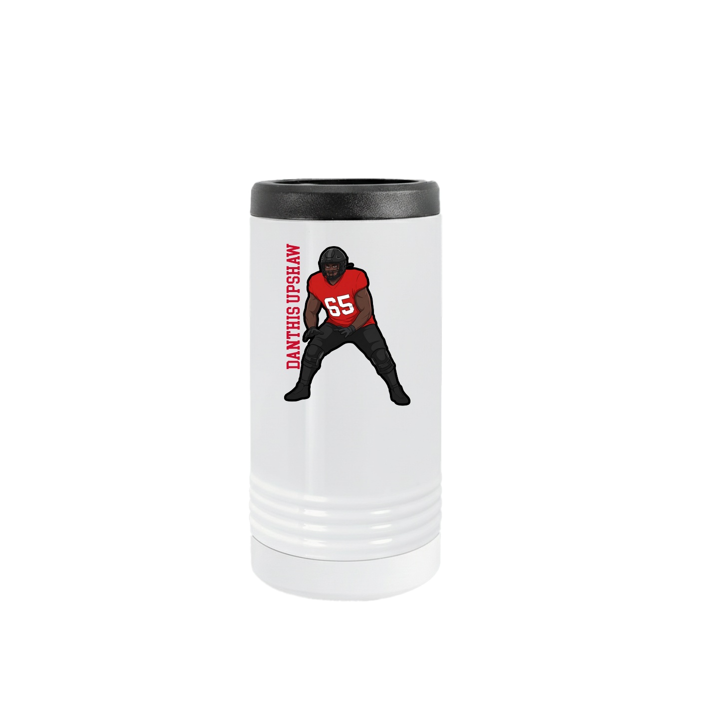 Slim Beverage Holder — Name Vertical in White