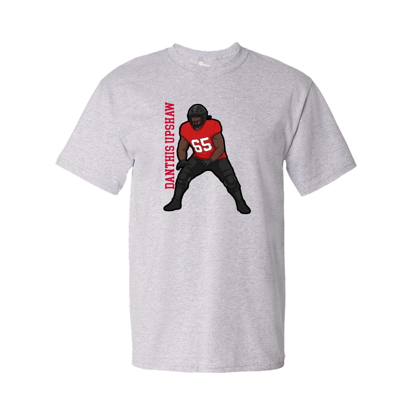 Tee — Name Vertical in Grey
