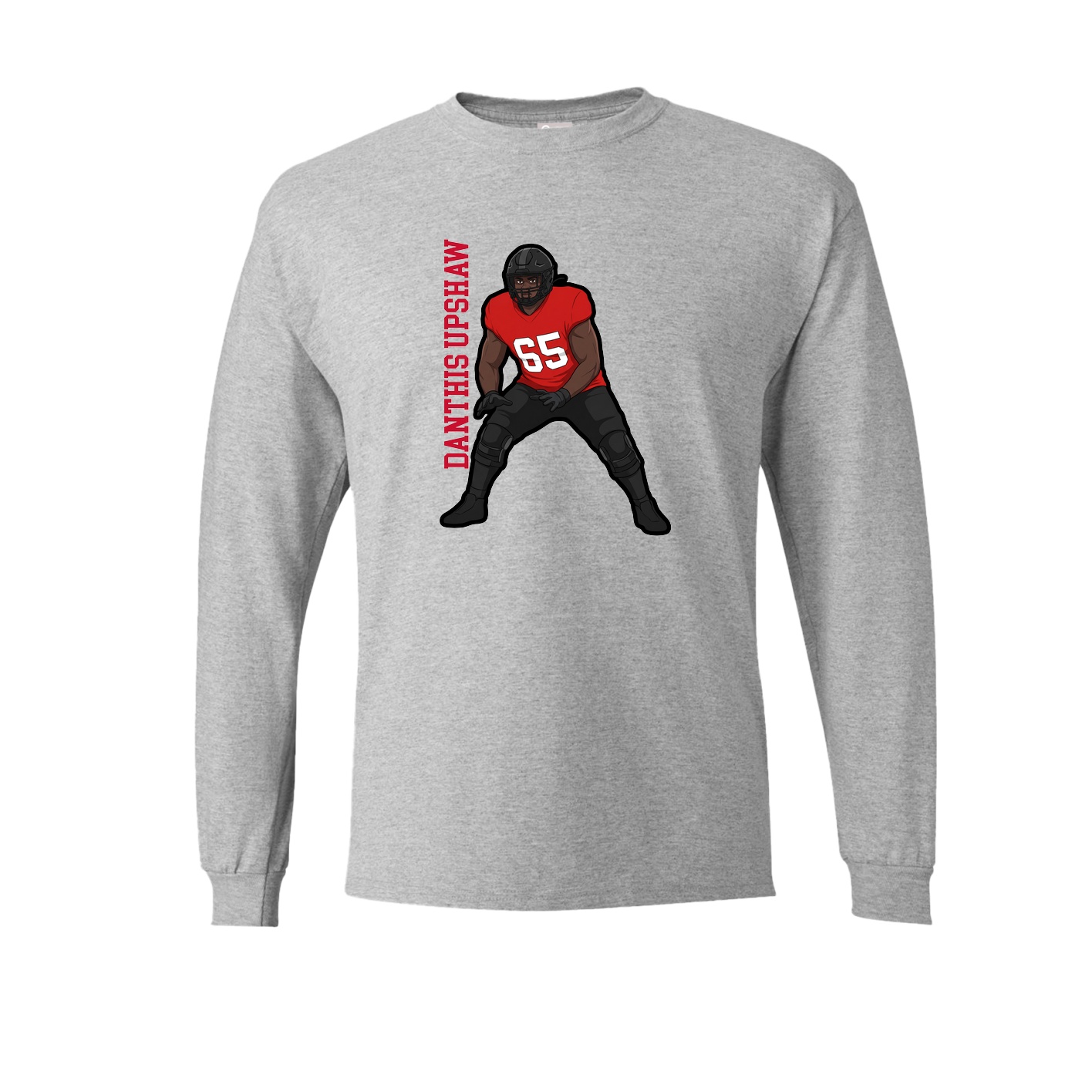 Long Sleeve Tee — Name Vertical in Grey