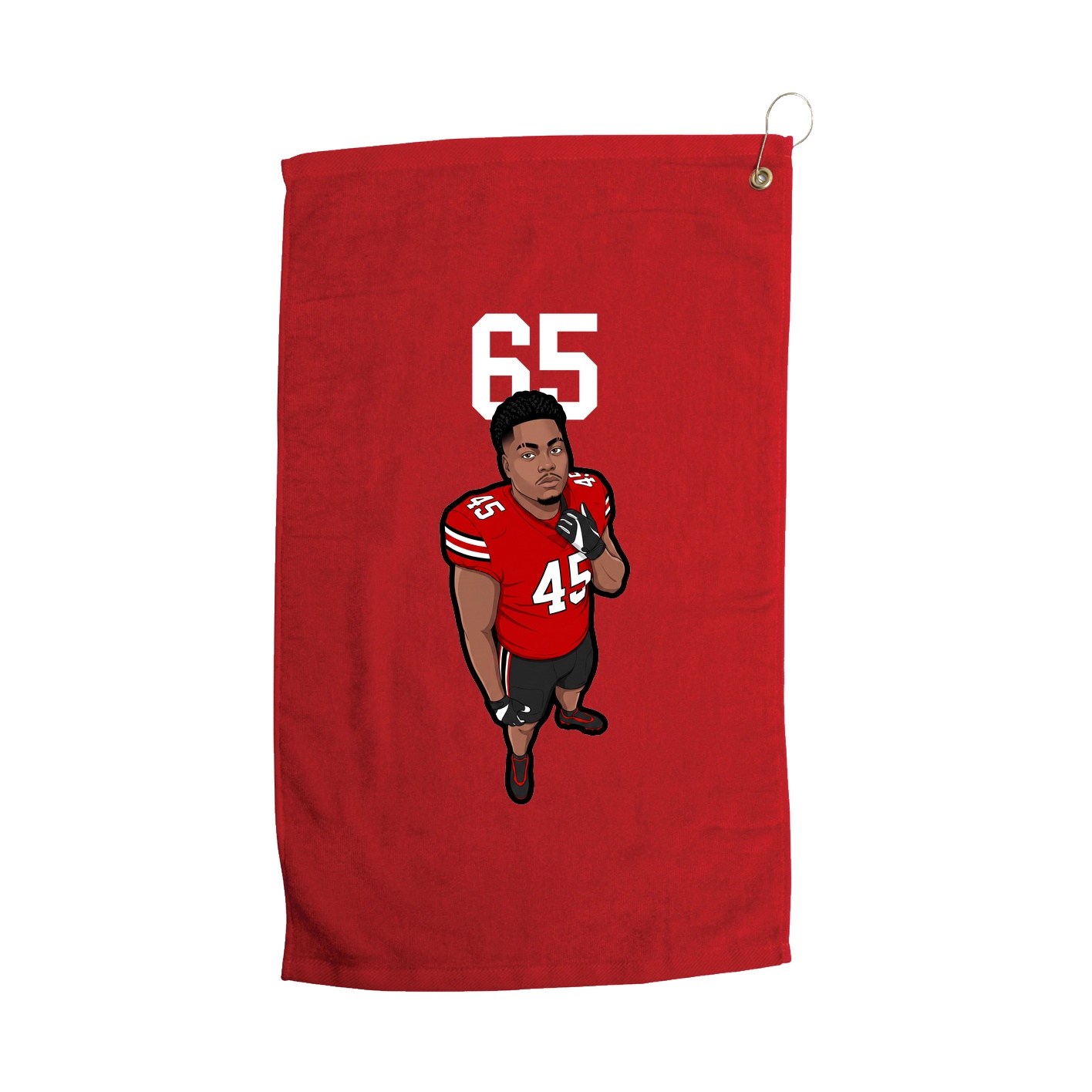 Golf Towel — Number Top in Red