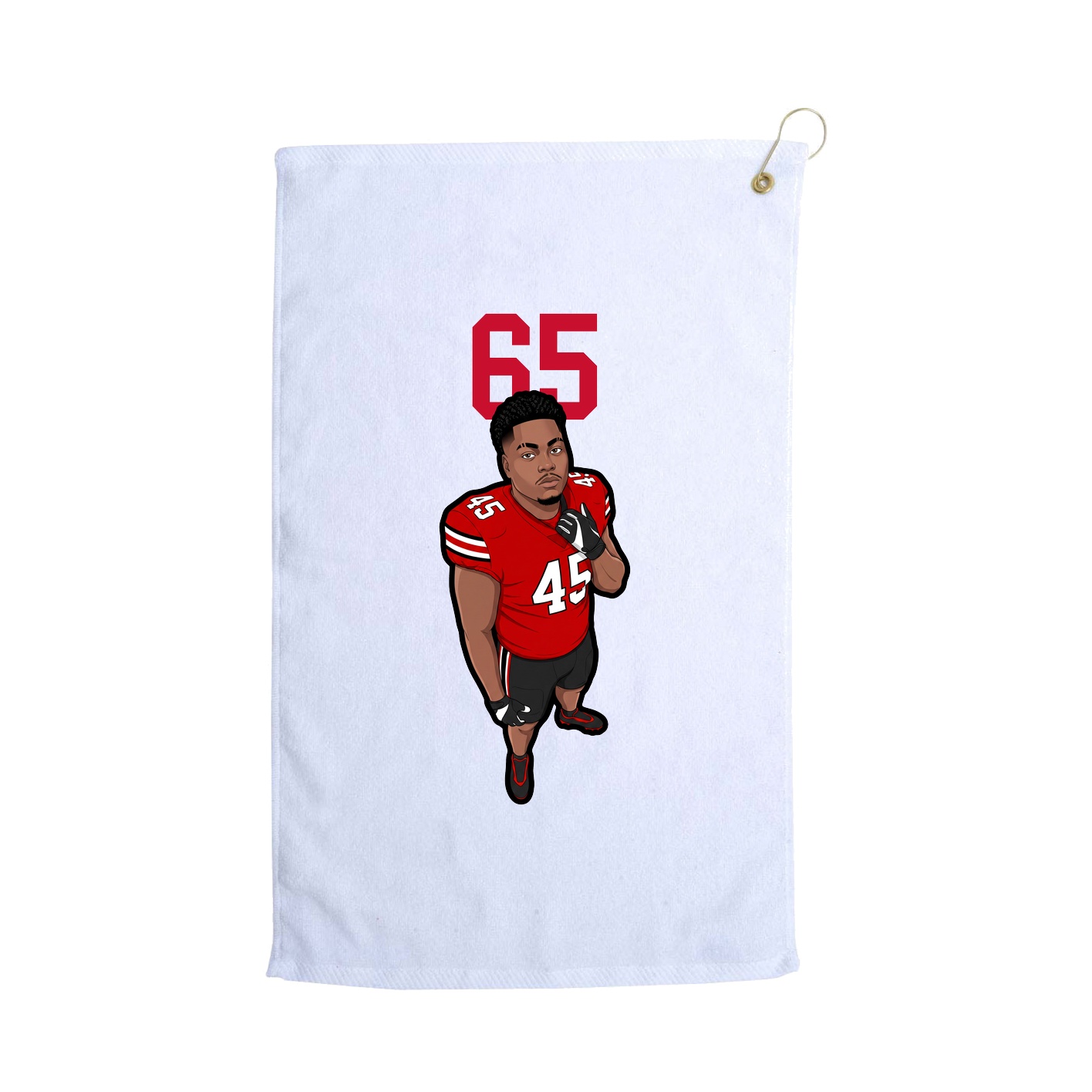 Golf Towel — Number Top in White