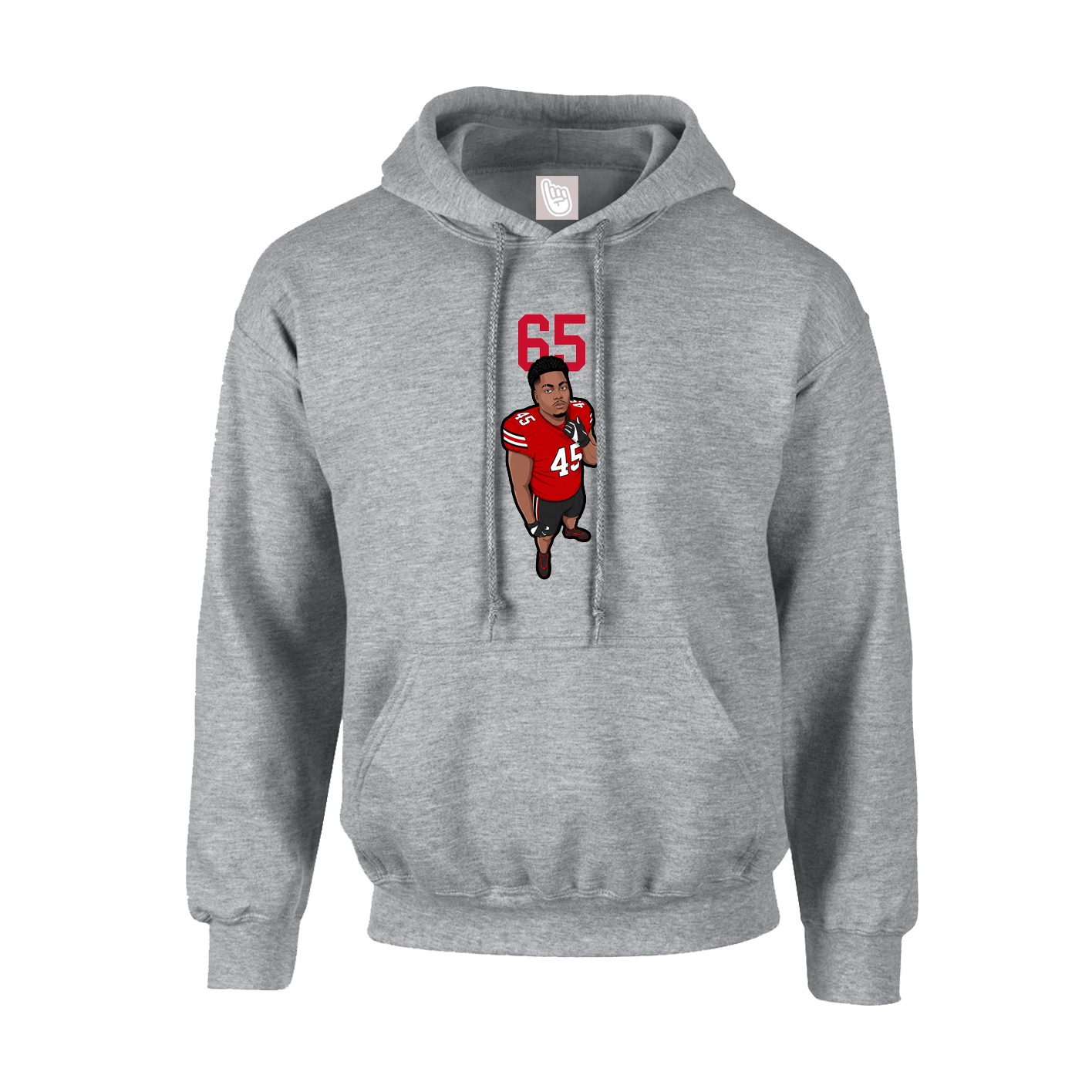 Youth Hoodie — Number Top in Grey