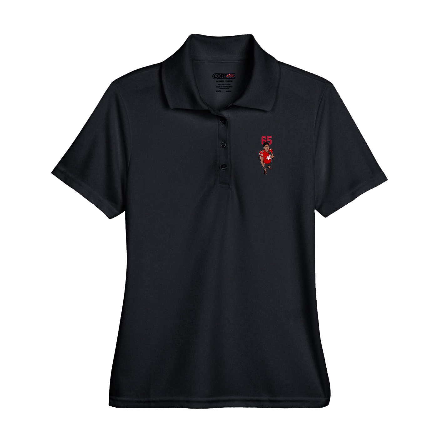 Performance Polo — Number Top in Black