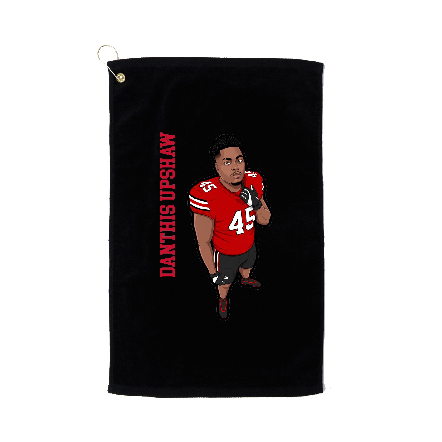 Golf Towel — Name Vertical in Black