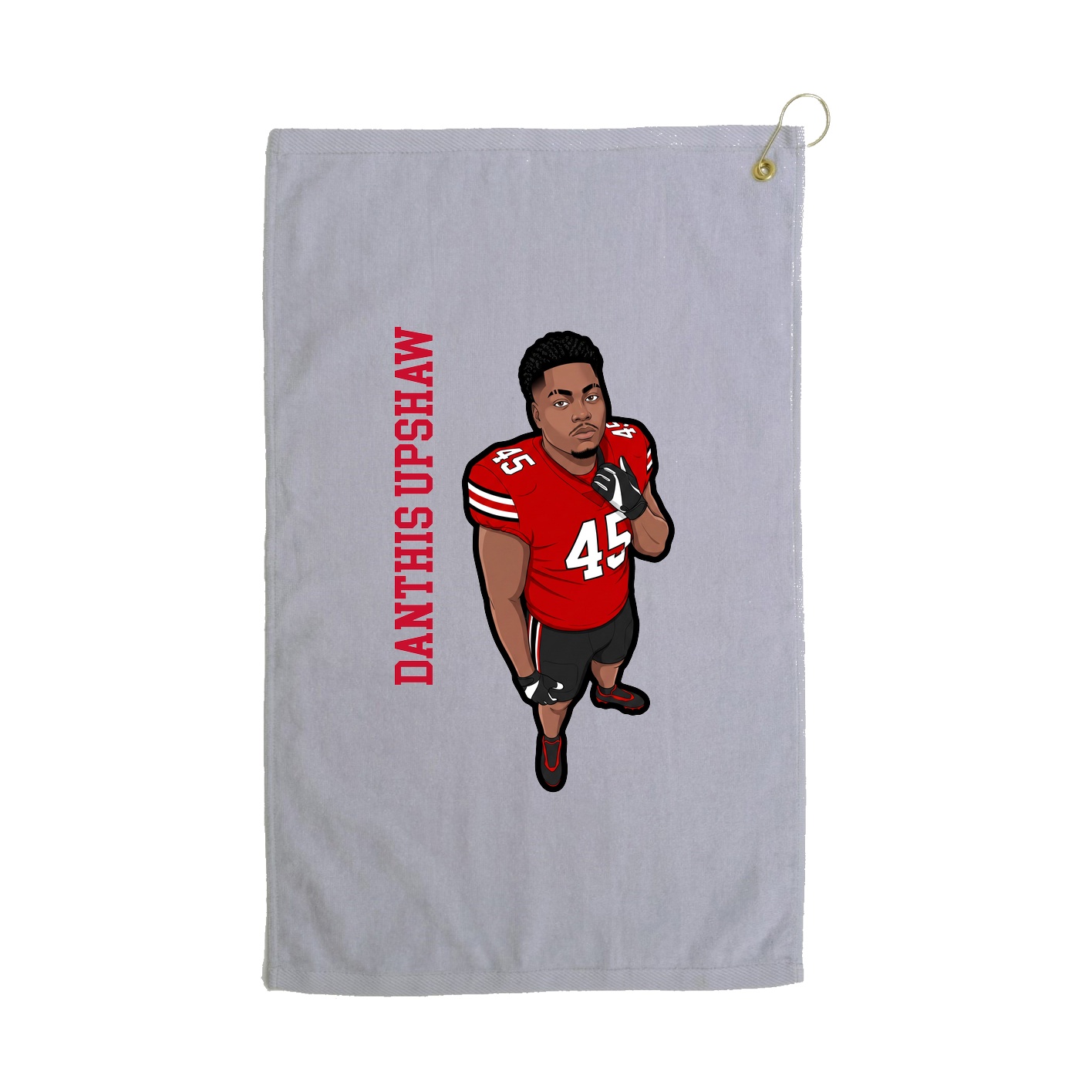 Golf Towel — Name Vertical in Grey