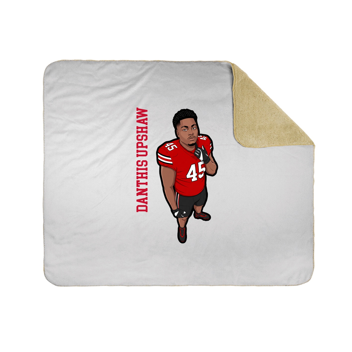 Throw Blanket — Name Vertical in White