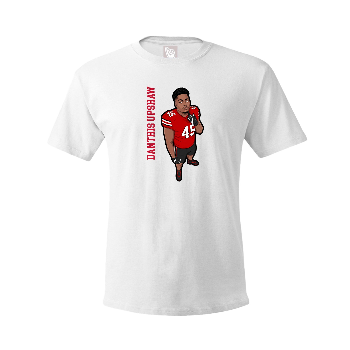 Tee — Name Vertical in White
