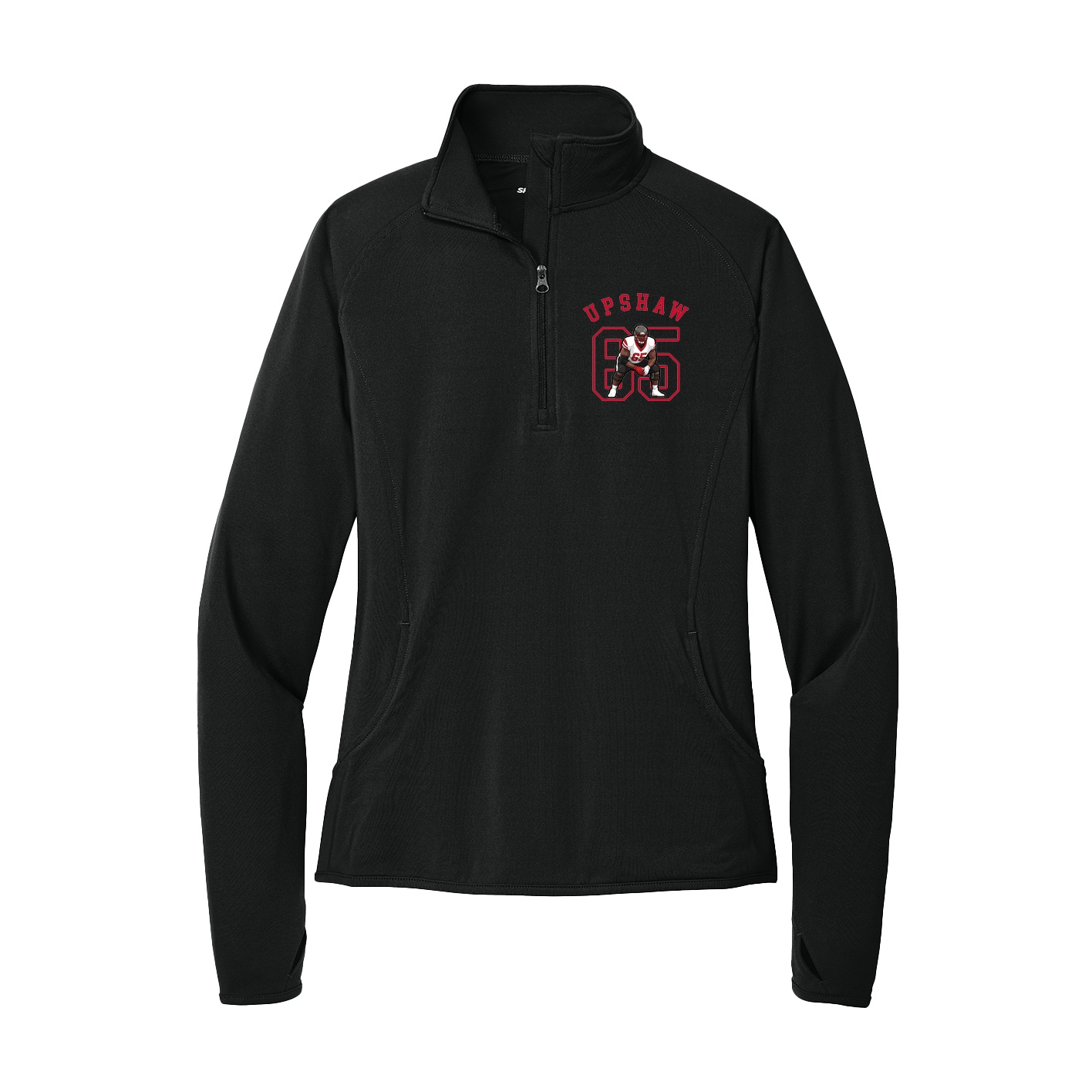 Women's Q-Zip Pullover — Shirsey Arch in Black