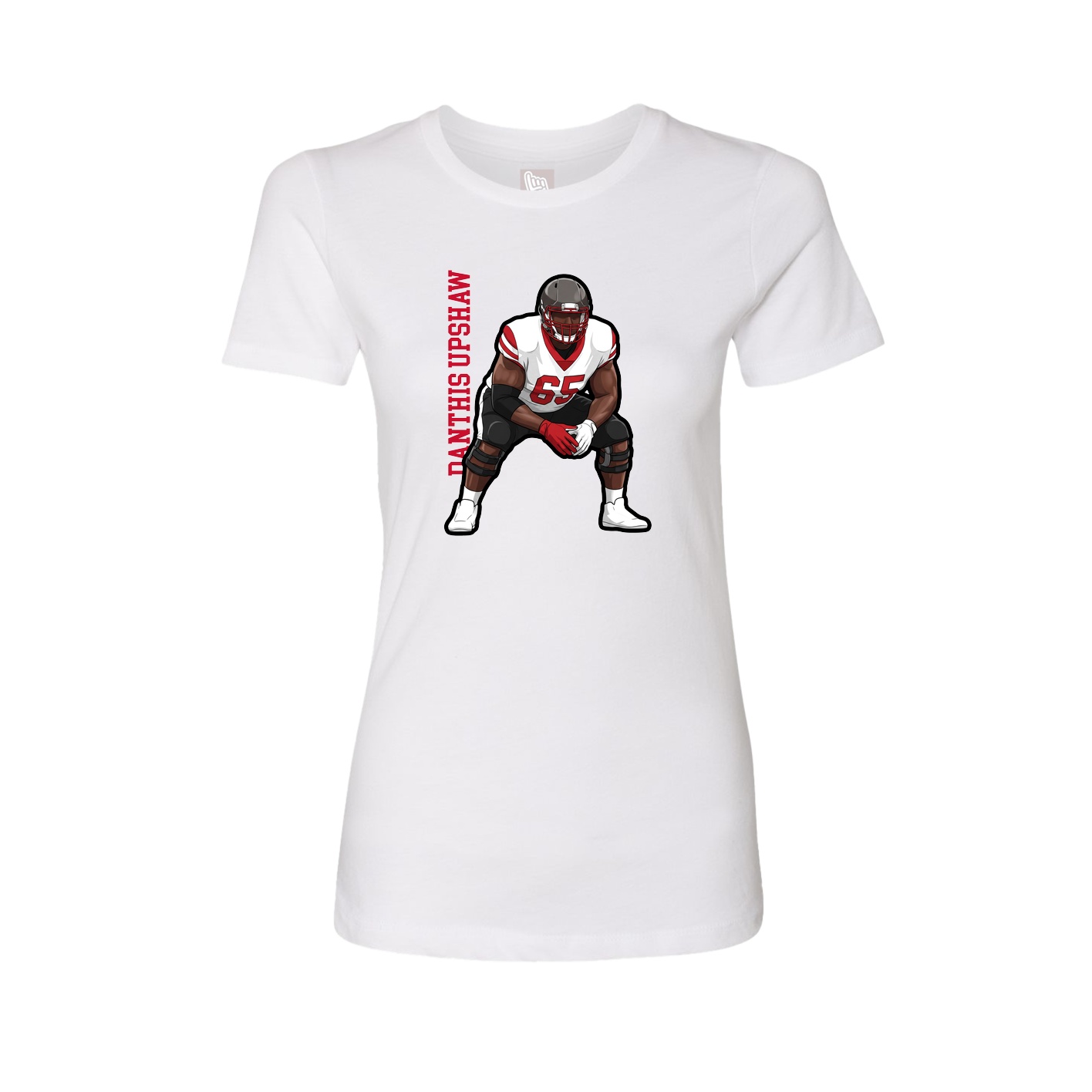 Womens Tee — Name Vertical in White