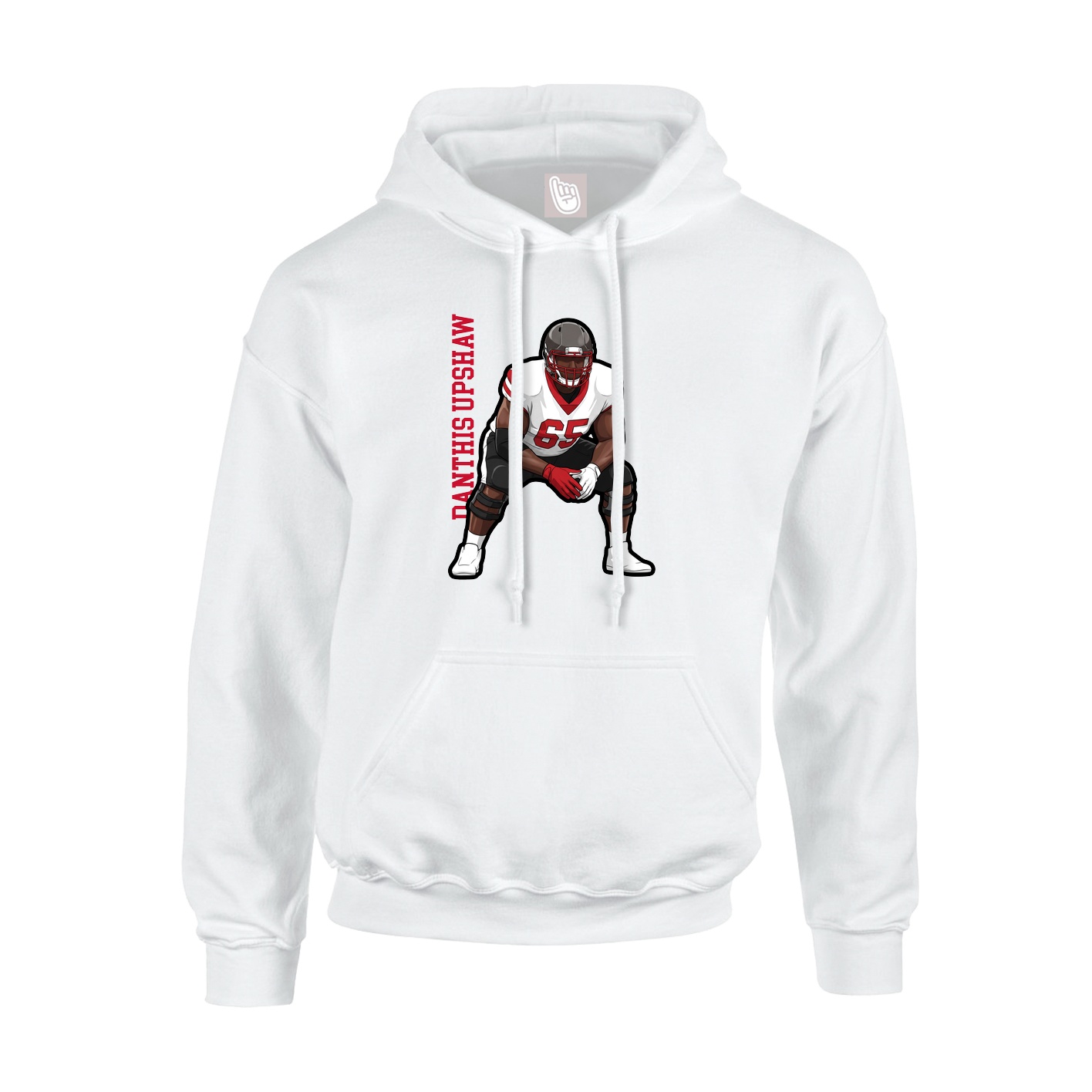 Youth Hoodie — Name Vertical in White