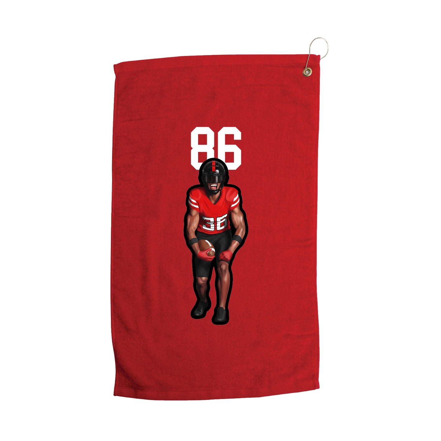 Golf Towel — Number Top in Red