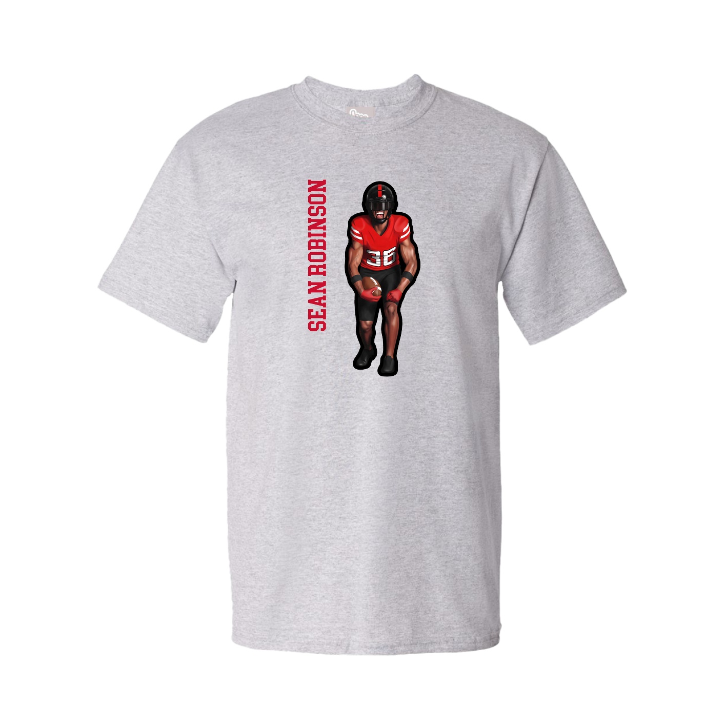 Tee — Name Vertical in Grey
