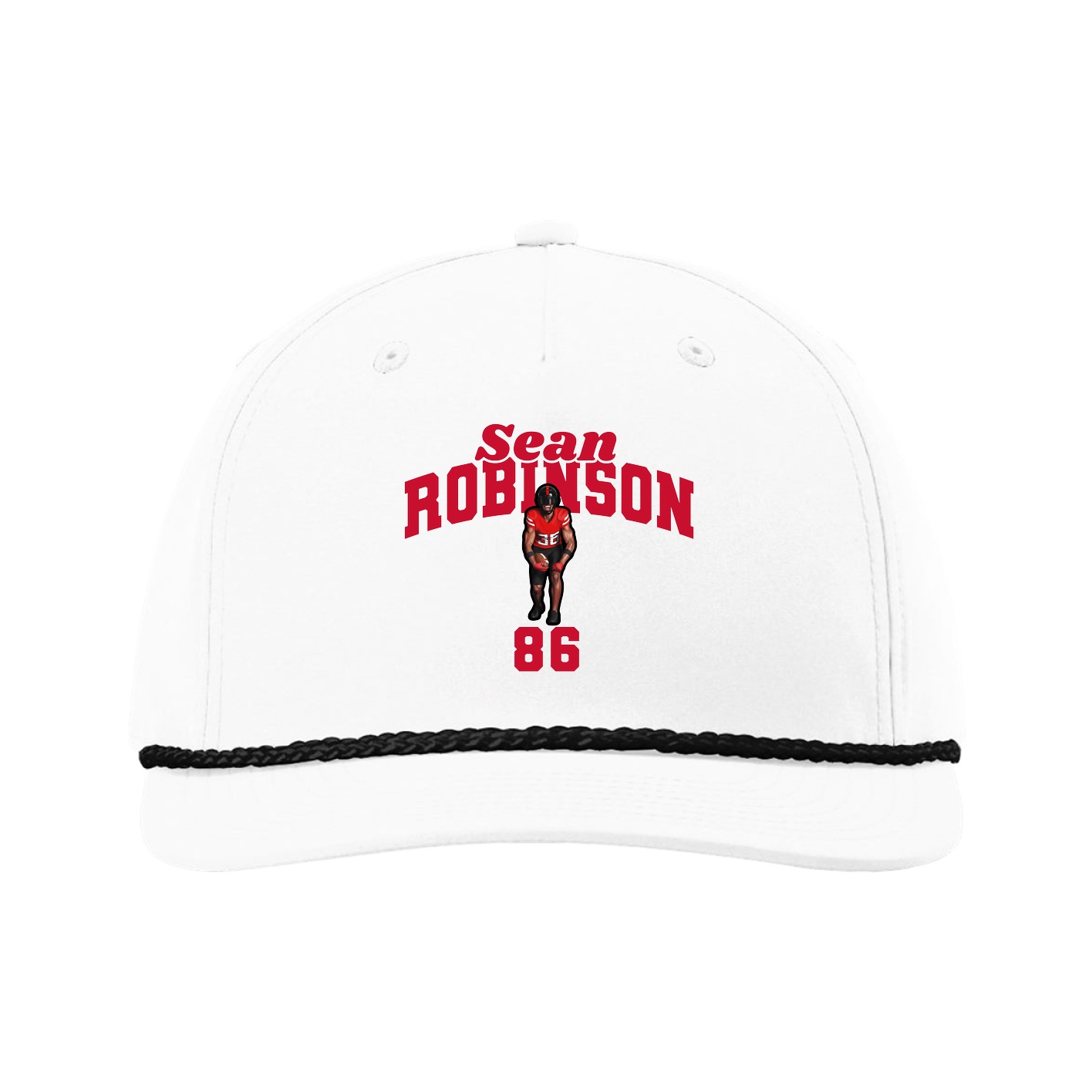 Five-Panel Classic Rope Cap — Signature Arch in White