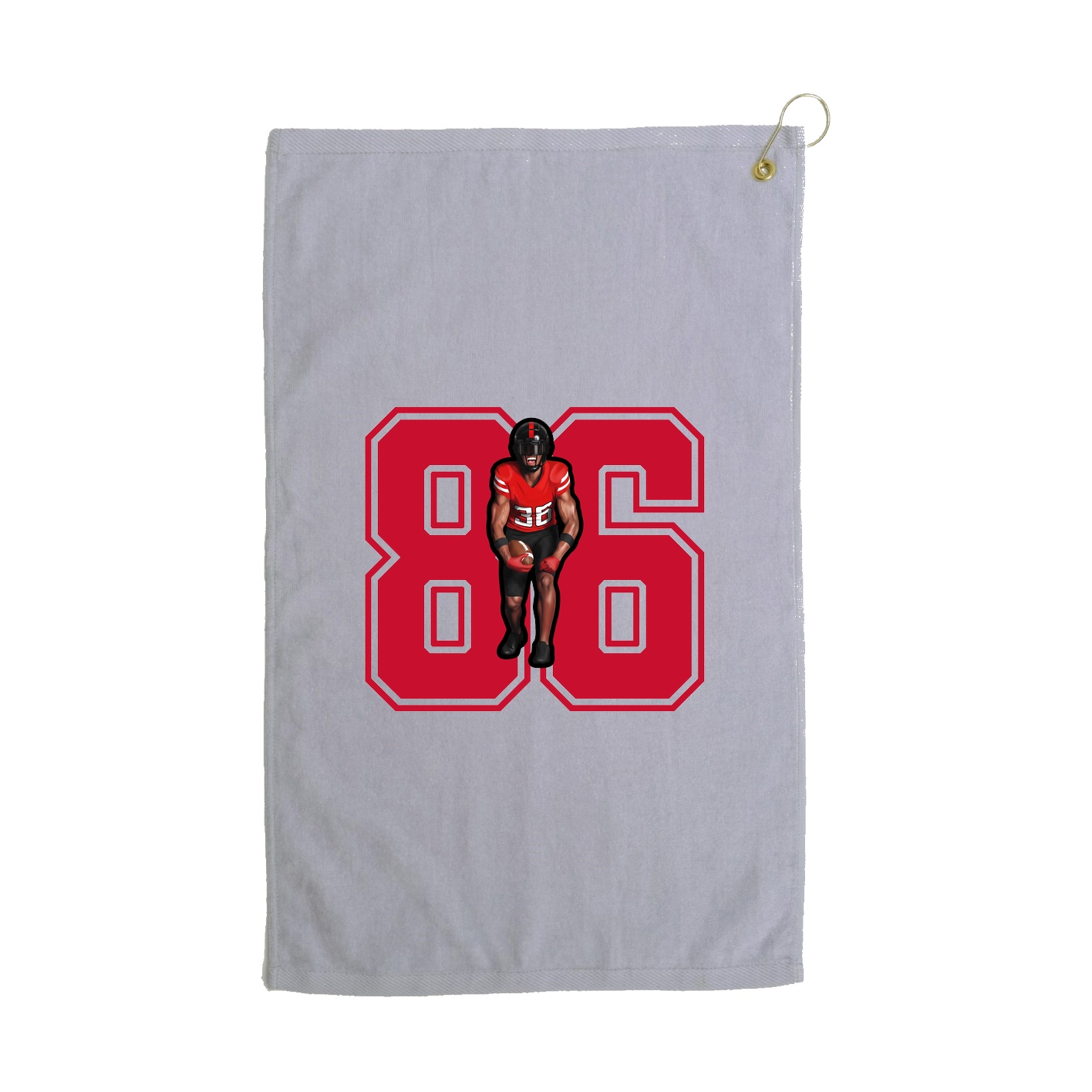 Golf Towel — Number in Grey