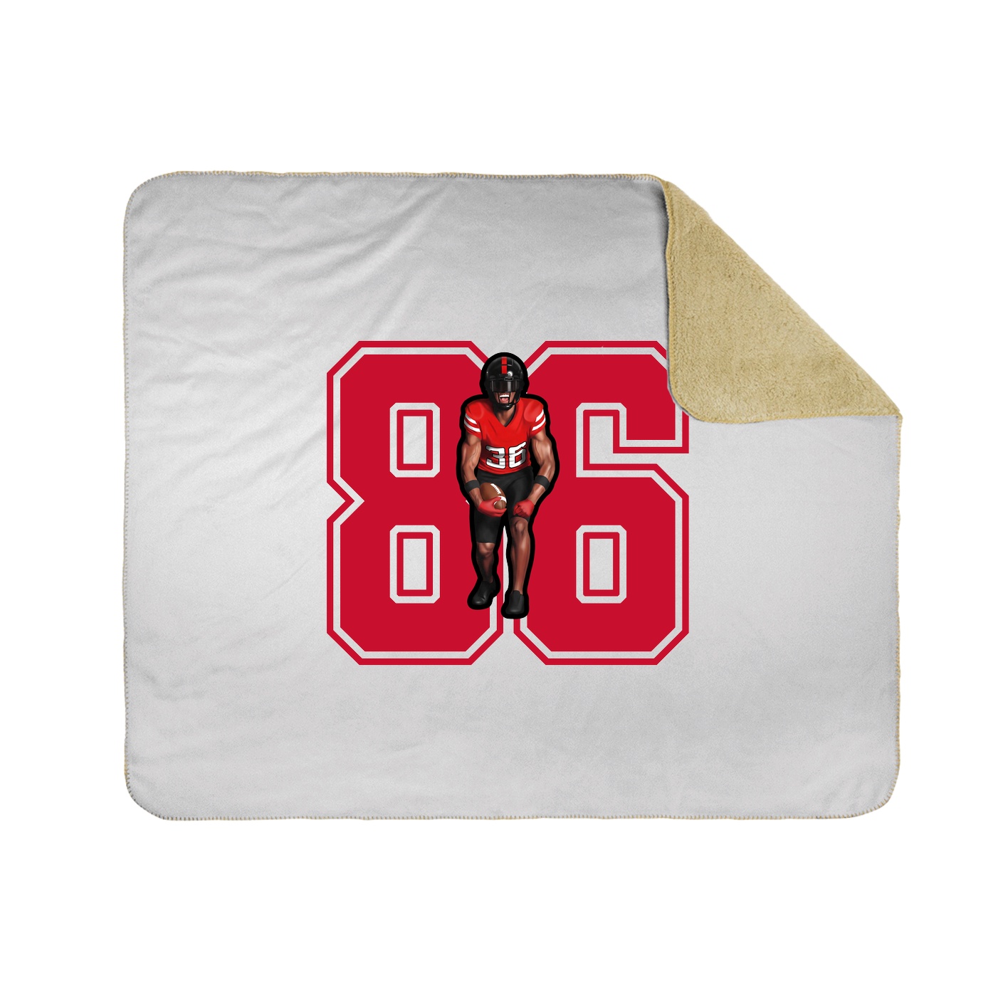Throw Blanket — Number in White