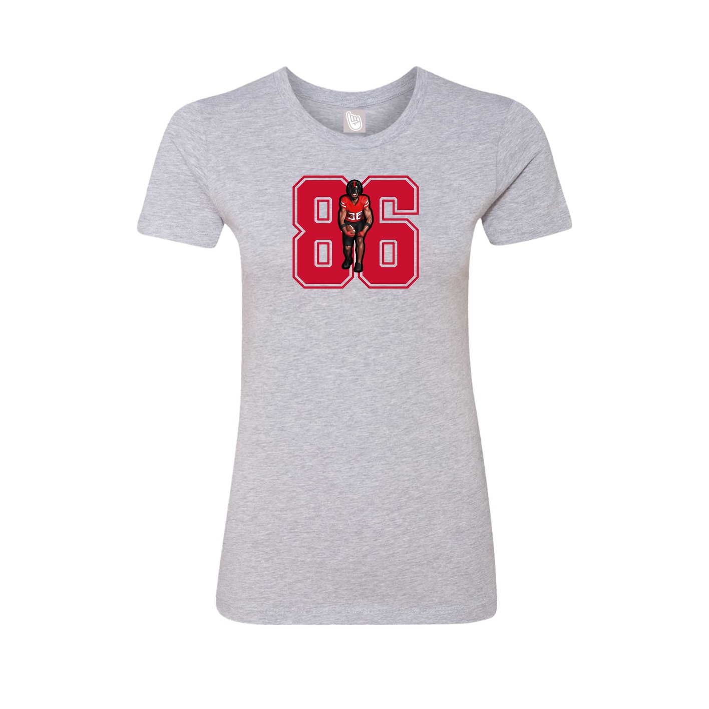 Fitted Women's Tee — Number in Grey