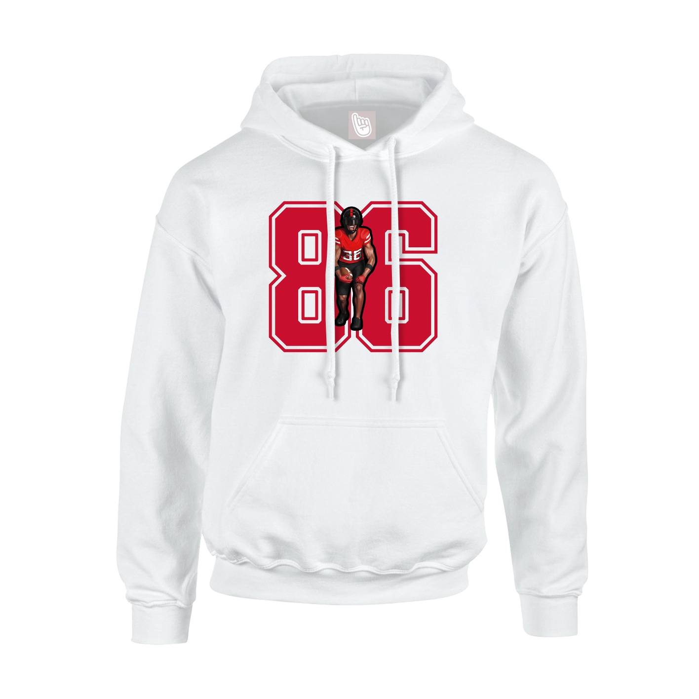 Youth Hoodie — Number in White