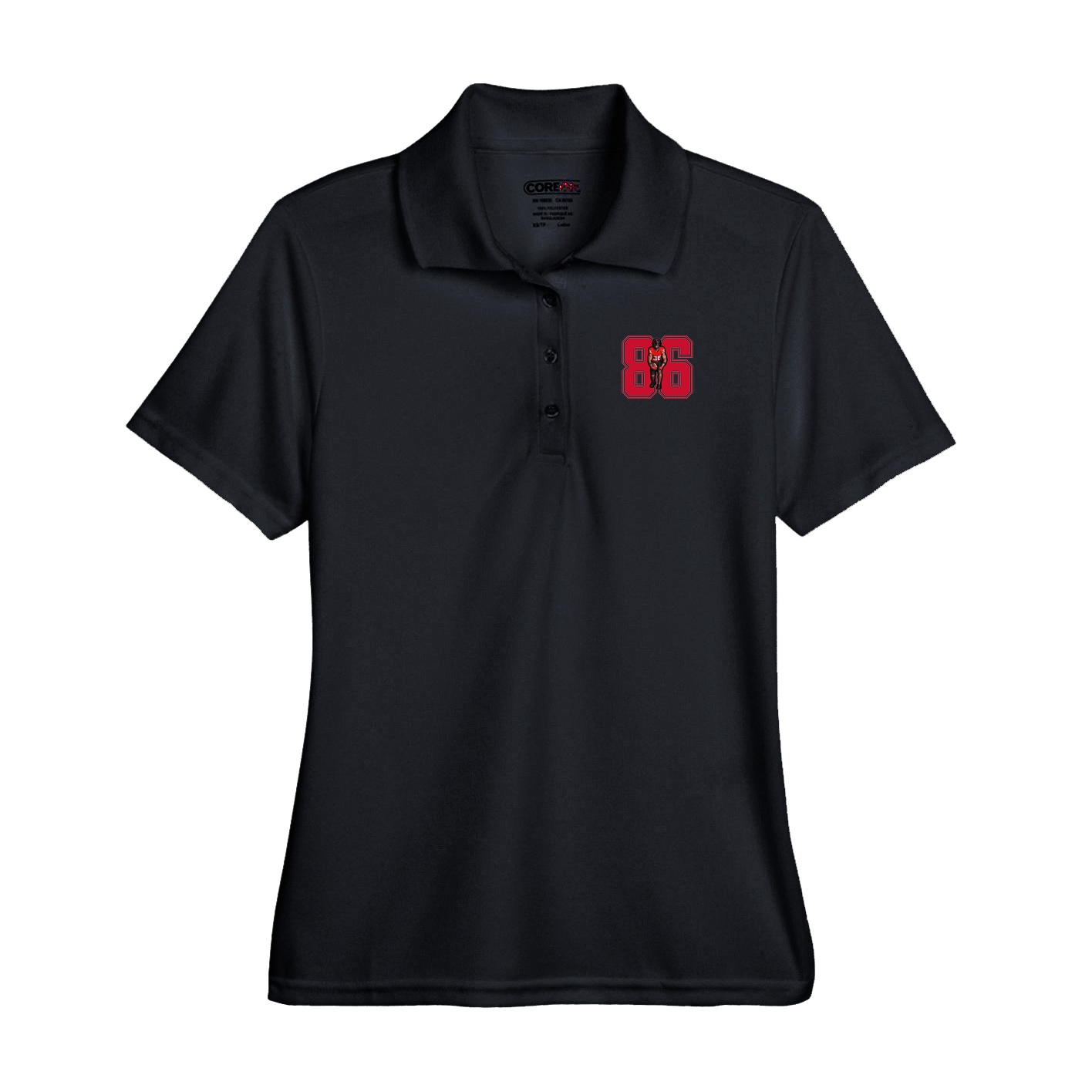 Performance Polo — Number in Black